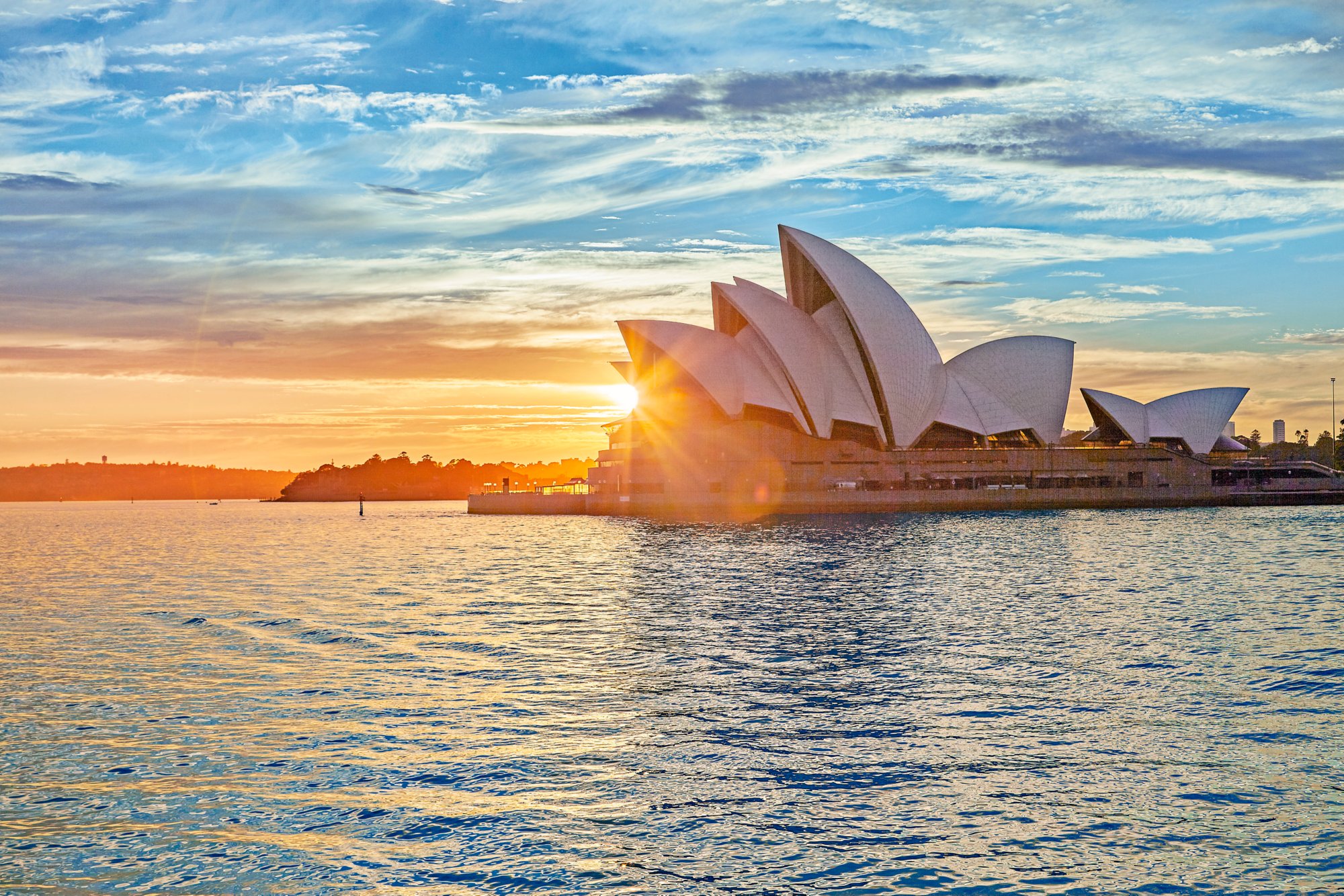 Sydney Opera House, UNESCO World Heritage Site, at sunrise, Sydney, New South Wales, Australia, Pacific