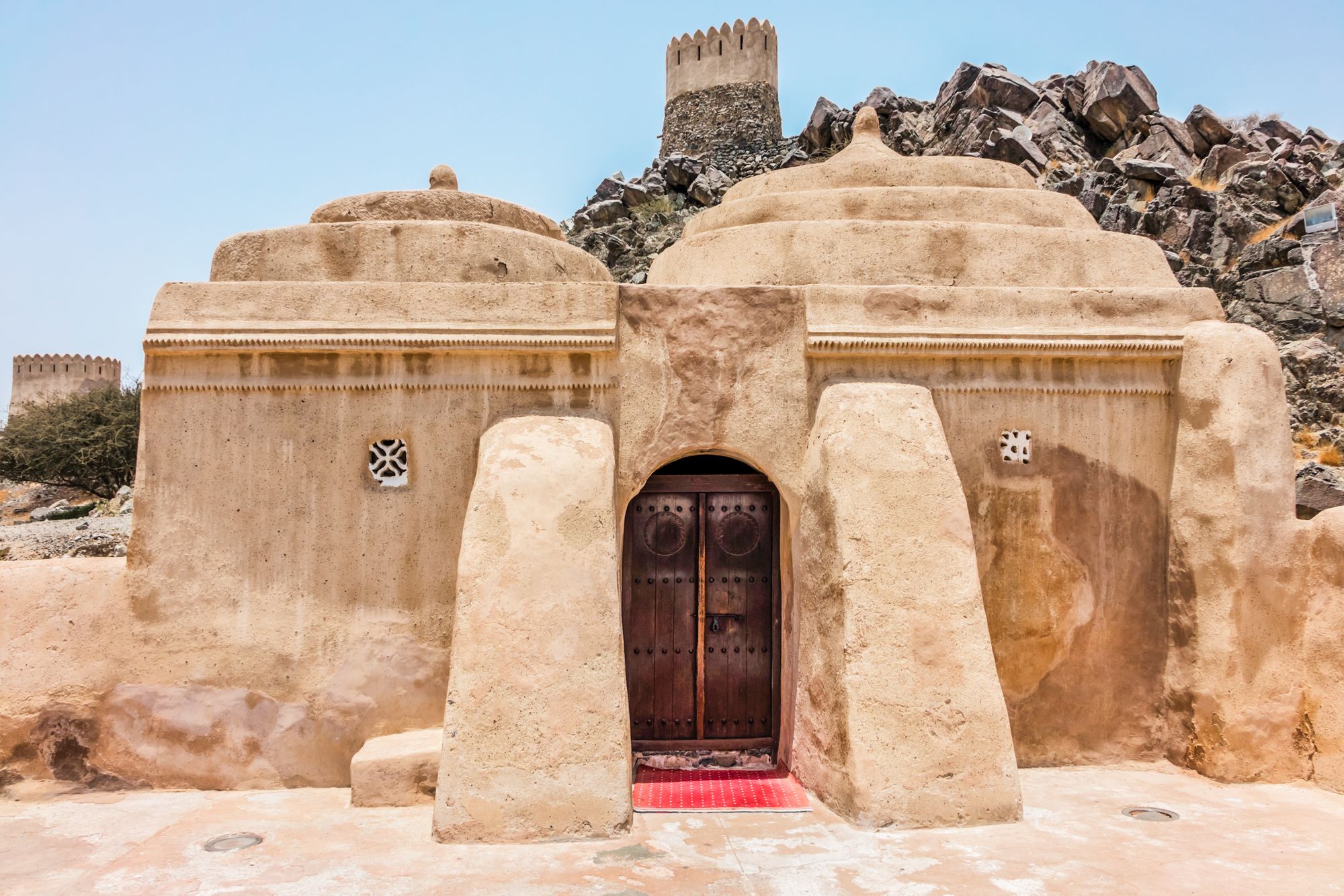 Al Bidyah Mosque is oldest worship complex (1446). Fujairah UAE.