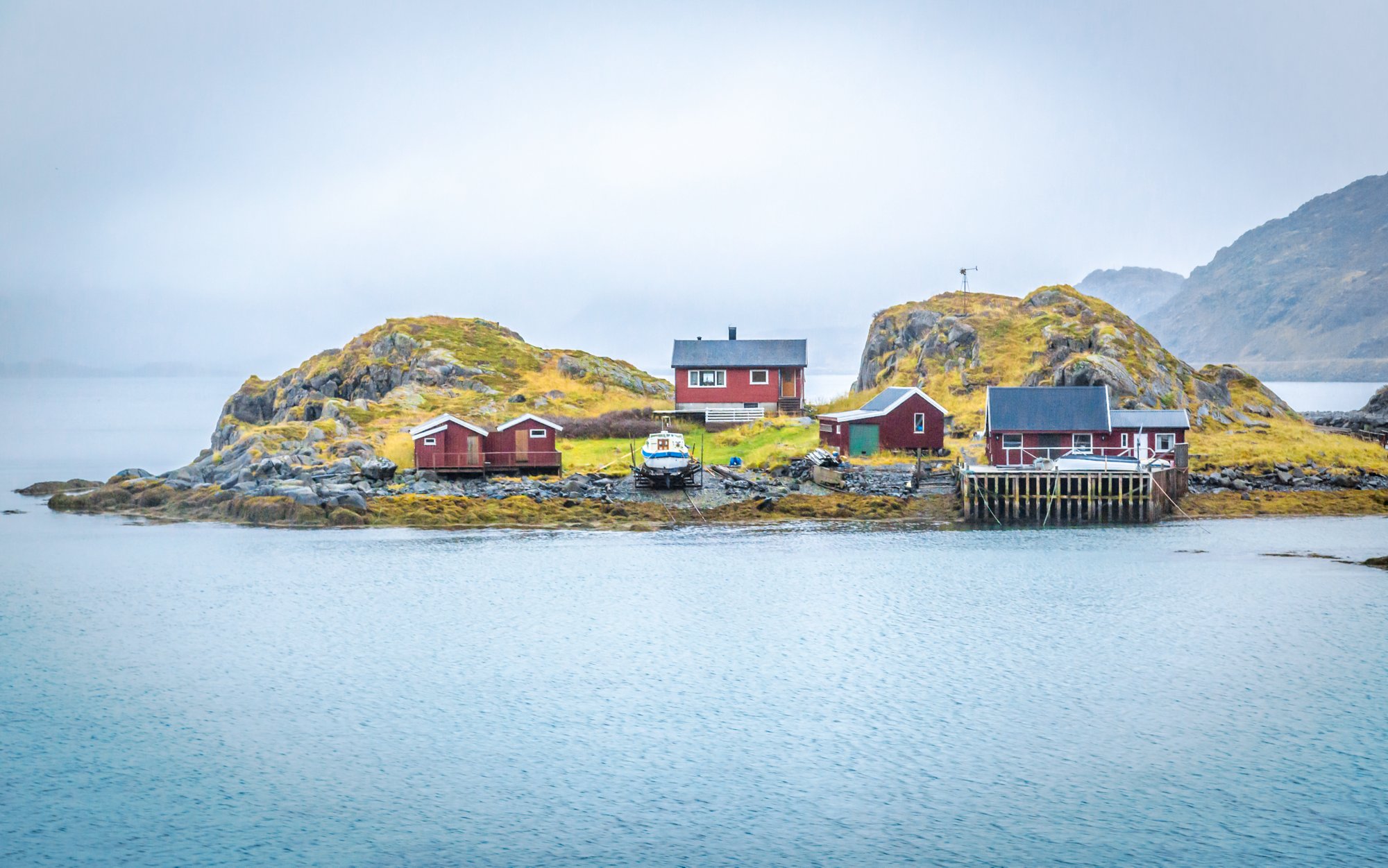 kleine Siedlung auf Magerøya, Finnmark, Norwegen