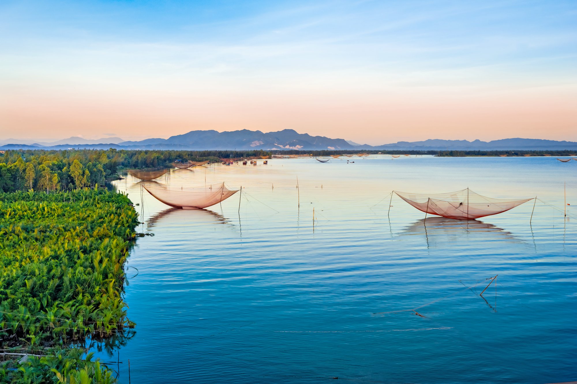 The beautiful morning in Cua Dai Beach - Vietnam Seascape