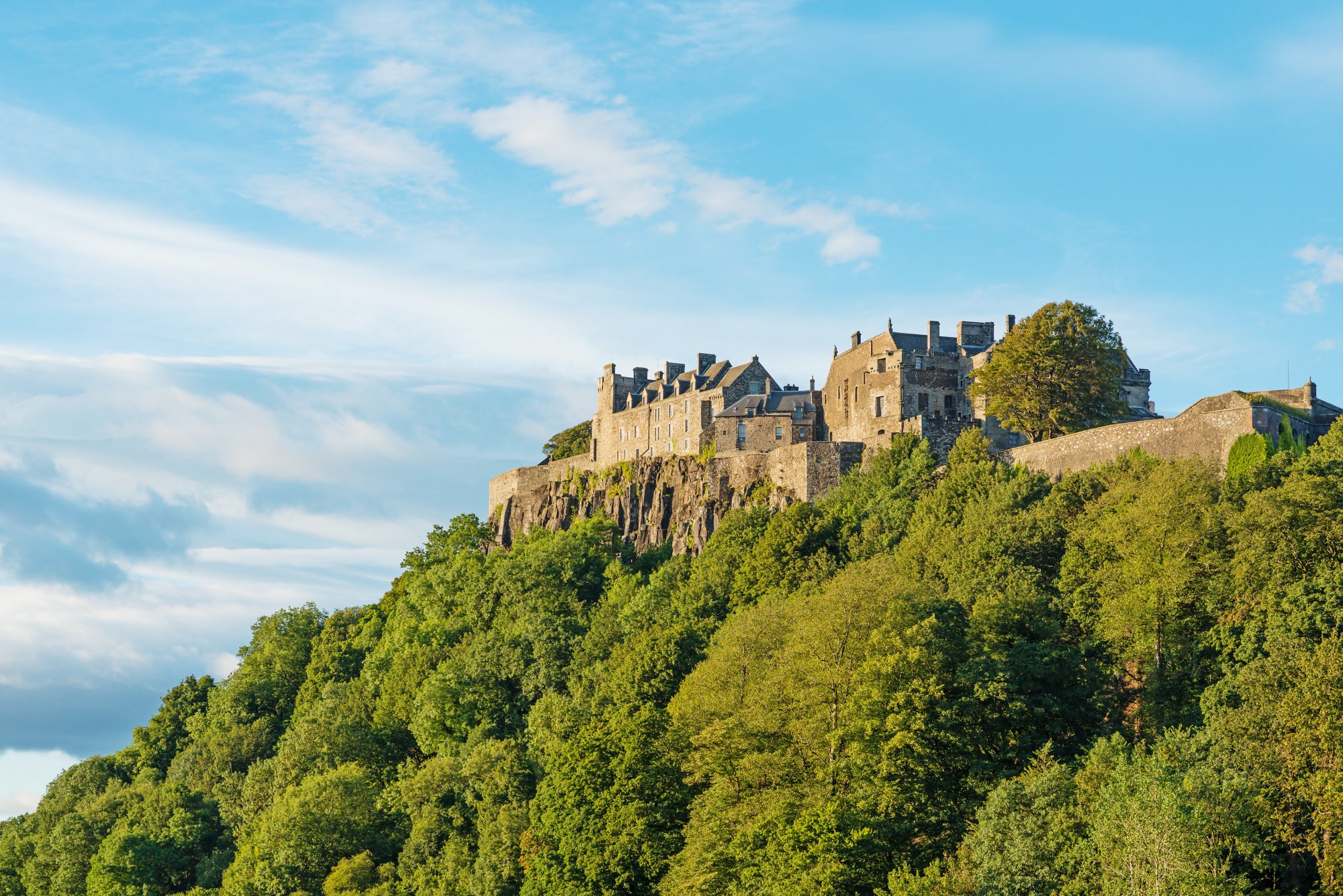 Stirling Castle from the West in late afternoon autumn sunshine.