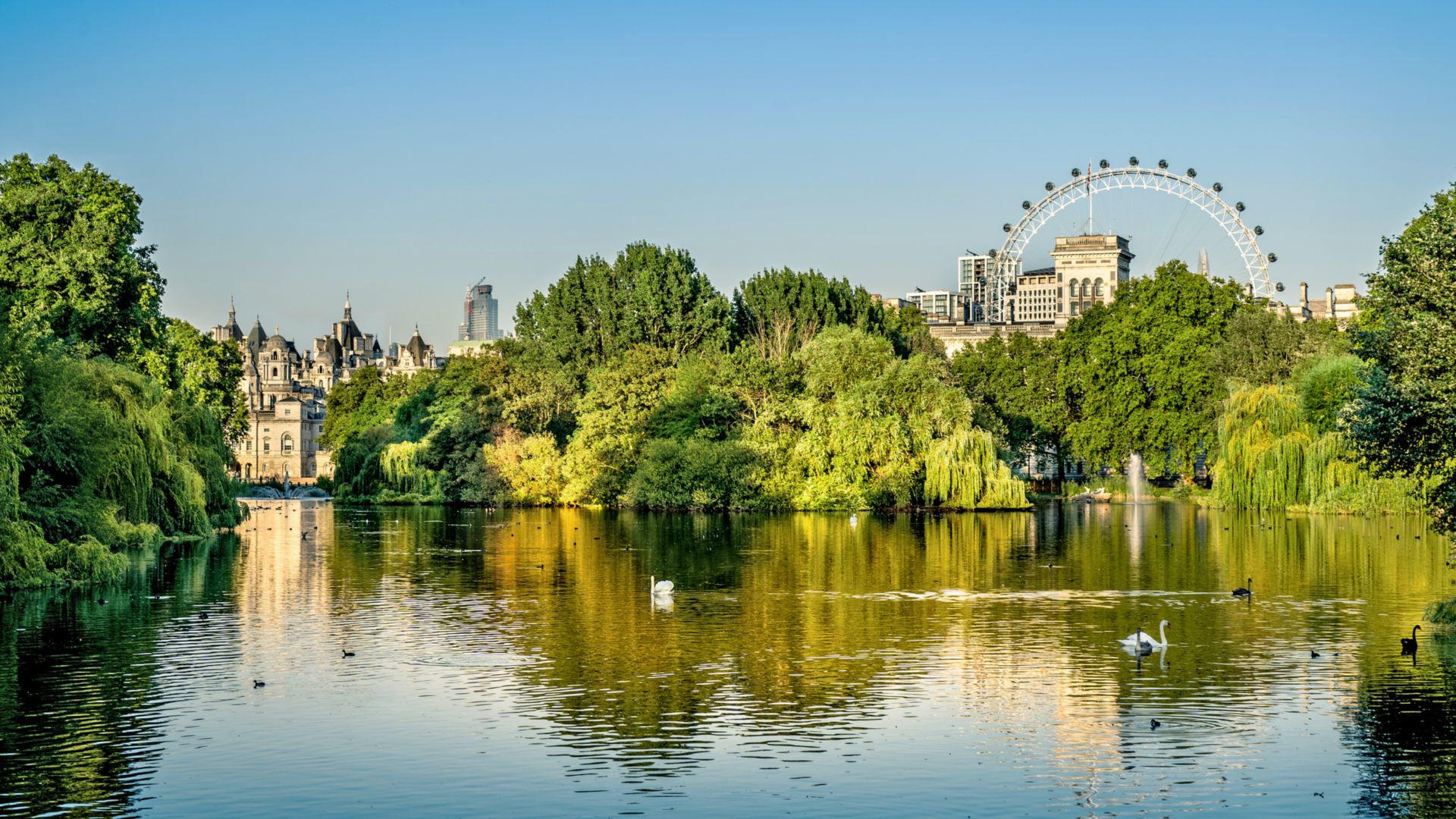 Im St. James Park in London genießen Sie die Natur inmitten der Großstadt.