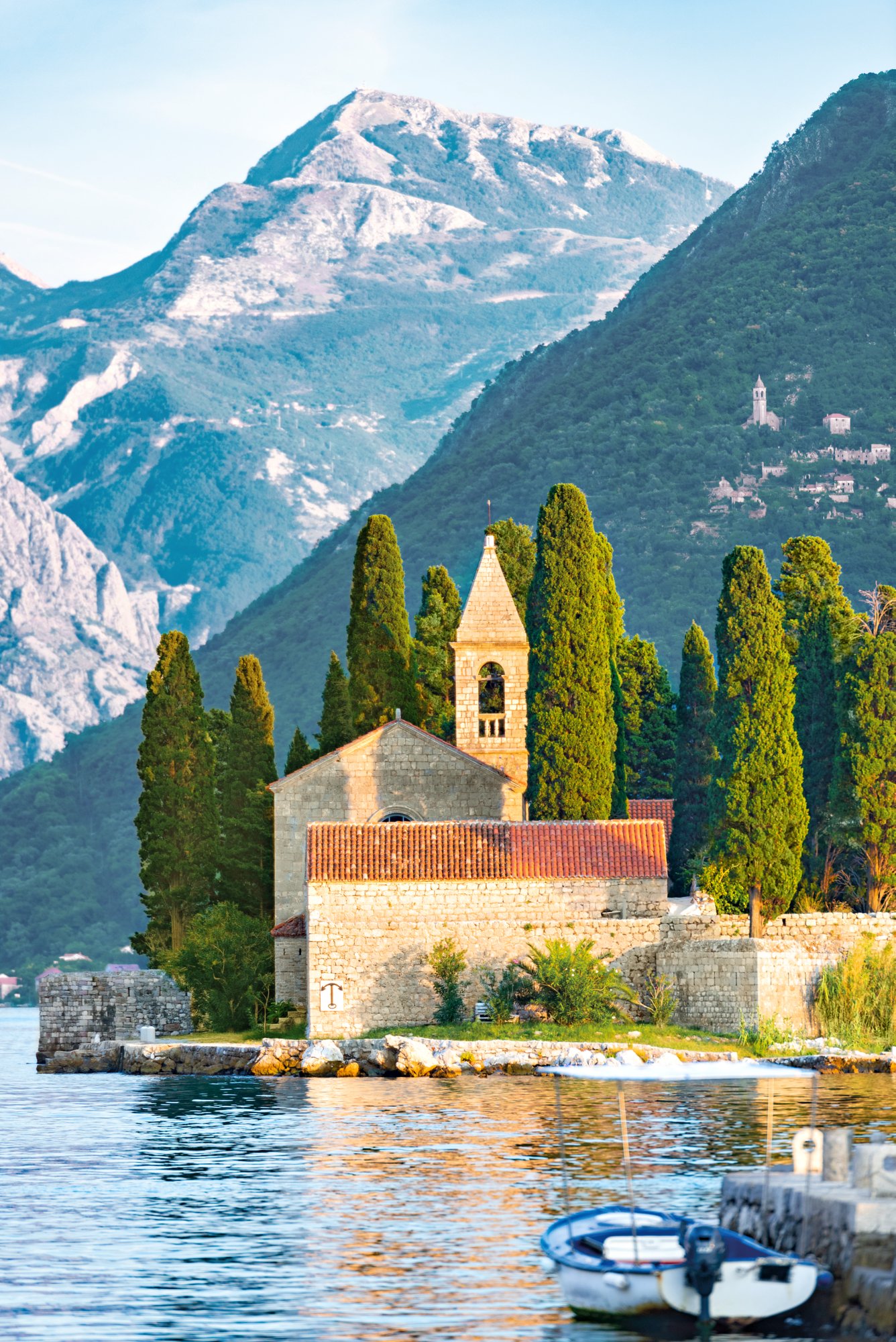 Bay of Kotor, Montenegro, with its amazing churches on two islands. Perast is situated a few kilometres northwest of Kotor and is noted for its proximity to the islets of St. George and Our Lady of the Rocks.