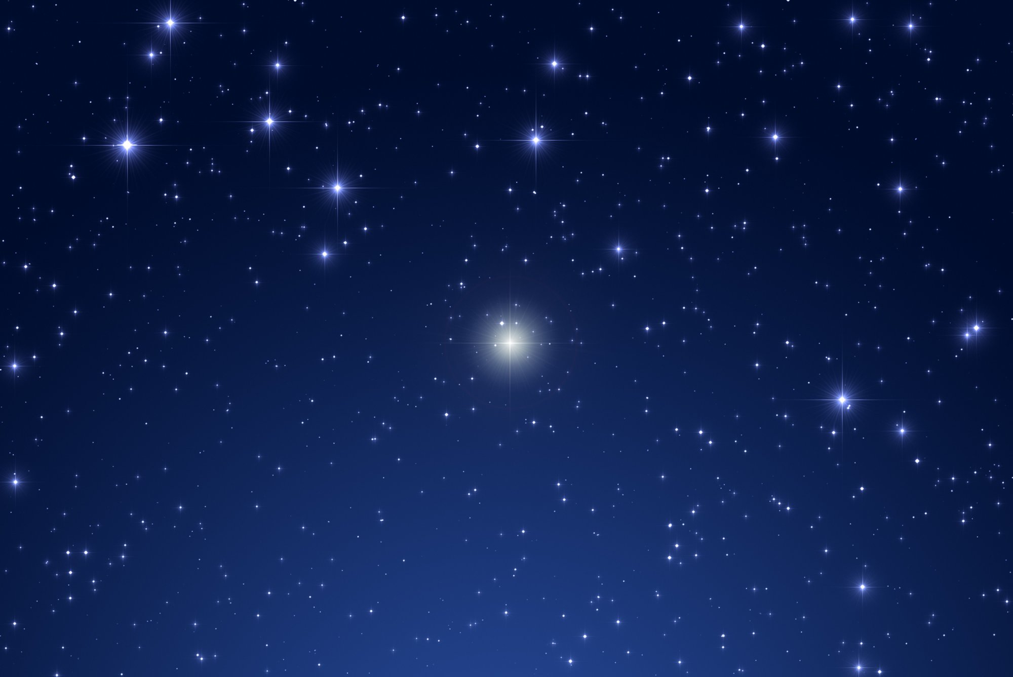 Lucky star in zodiac with background stars shaped (spikes).  