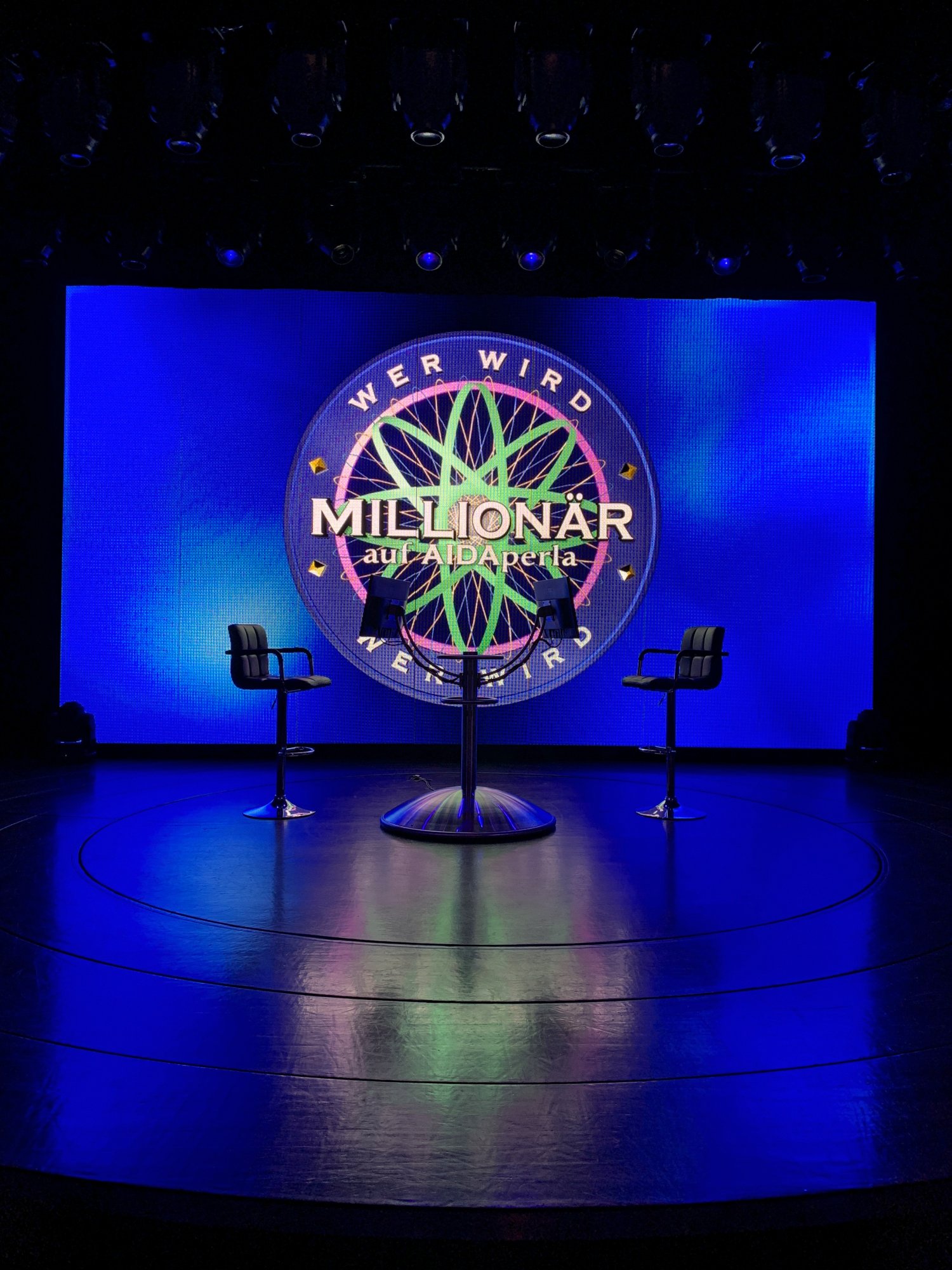 Wer wird Millionär Show auf der Bühne