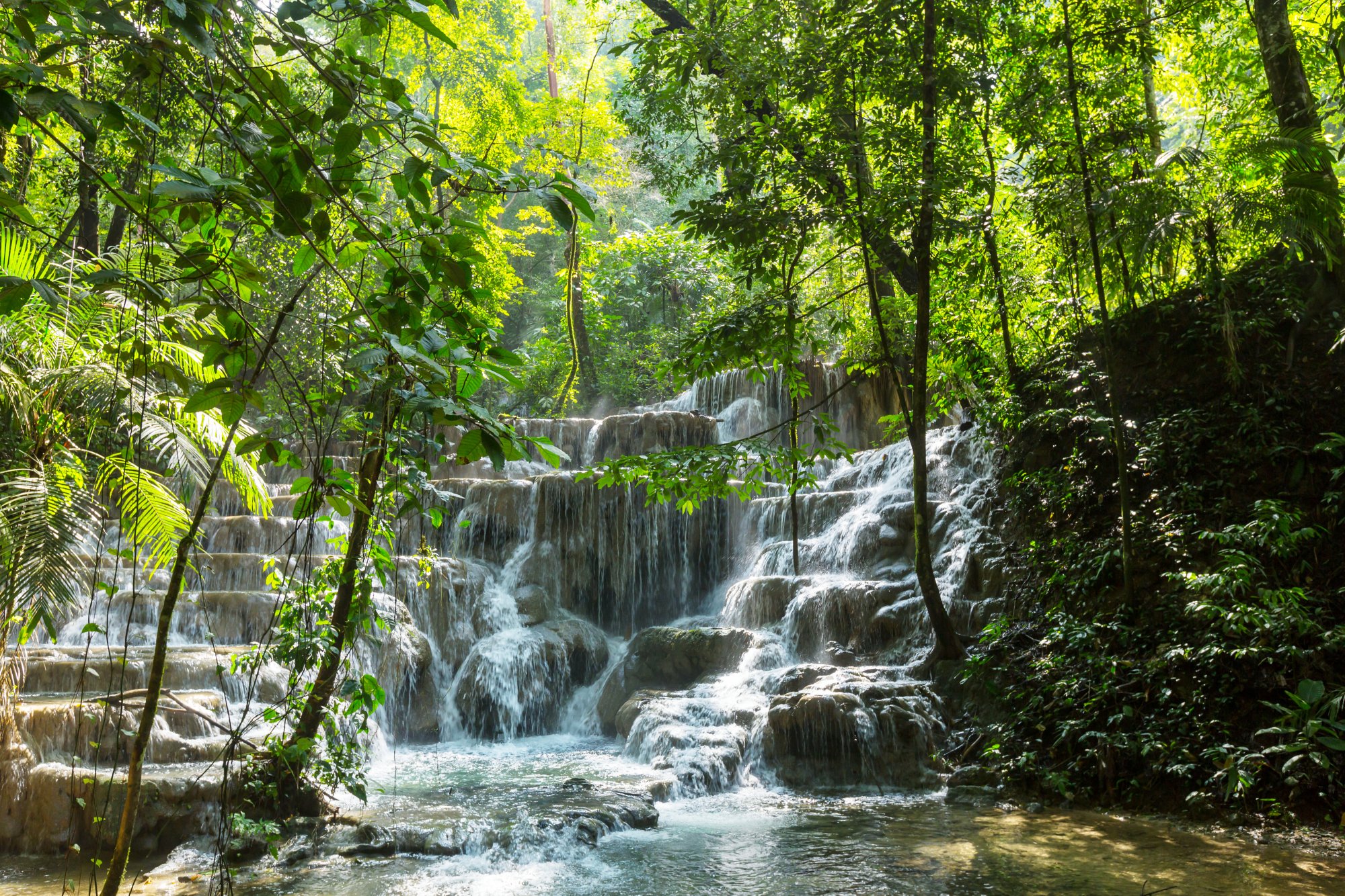 Wasserfallkaskaden im Dschungel