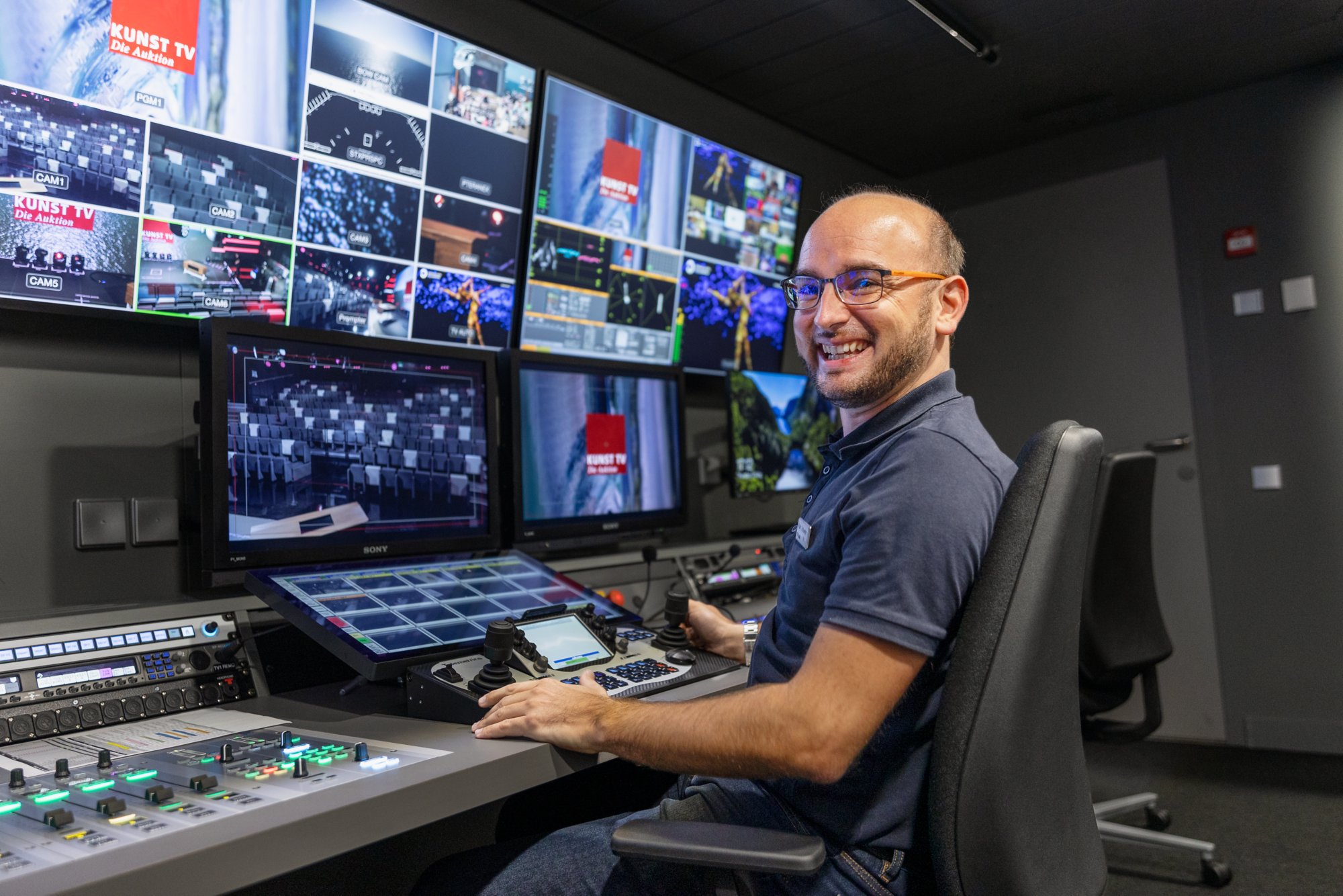 Mark Schlueter in the technical room