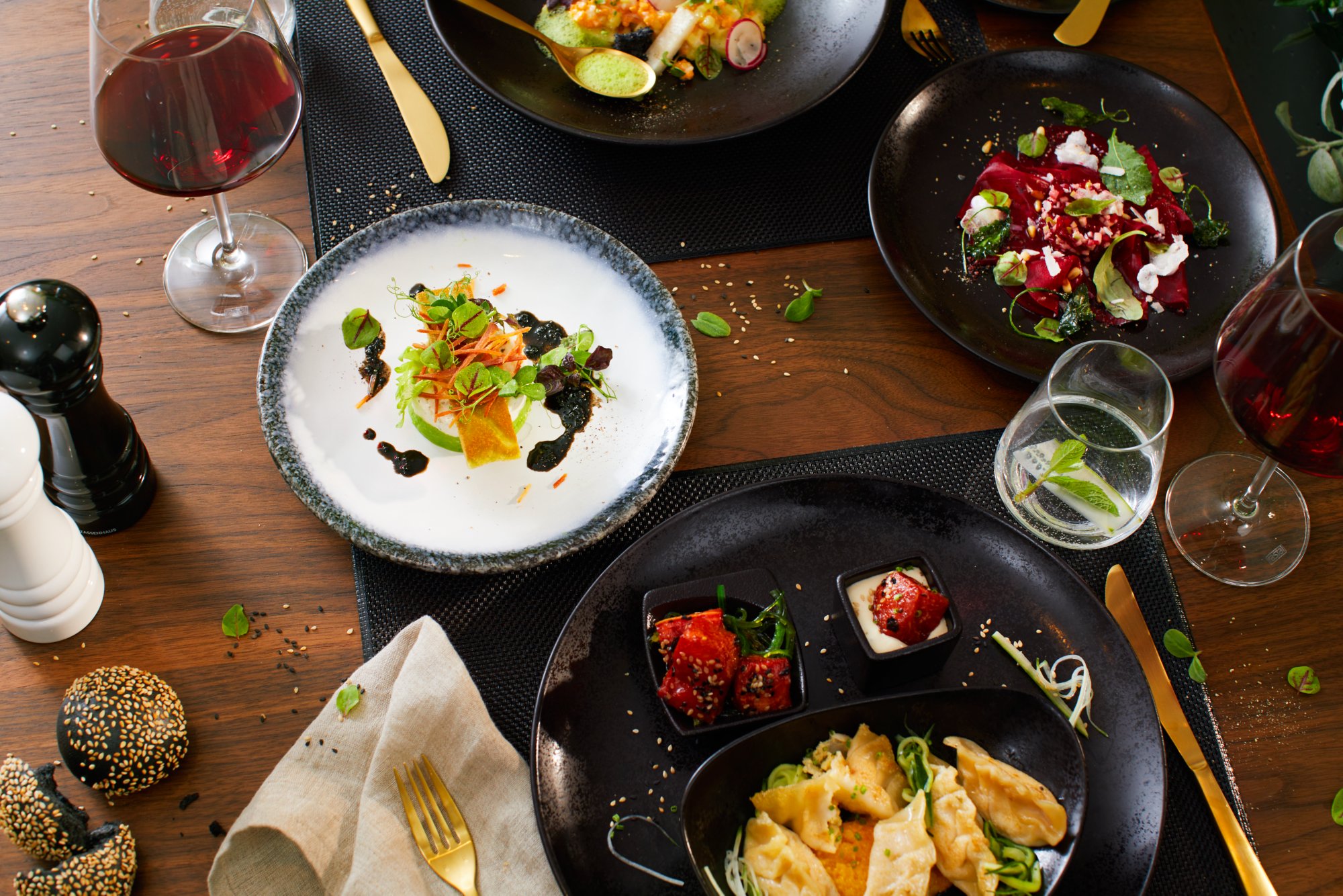 Menü im veganen Restaurant