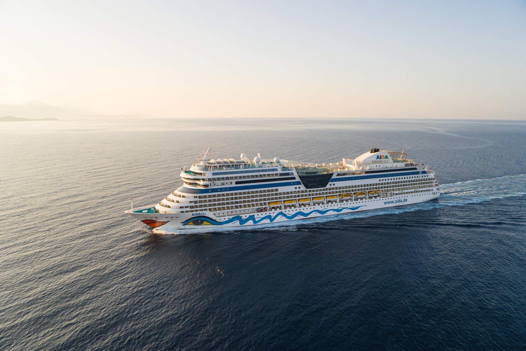 AIDA ship sails on the sea