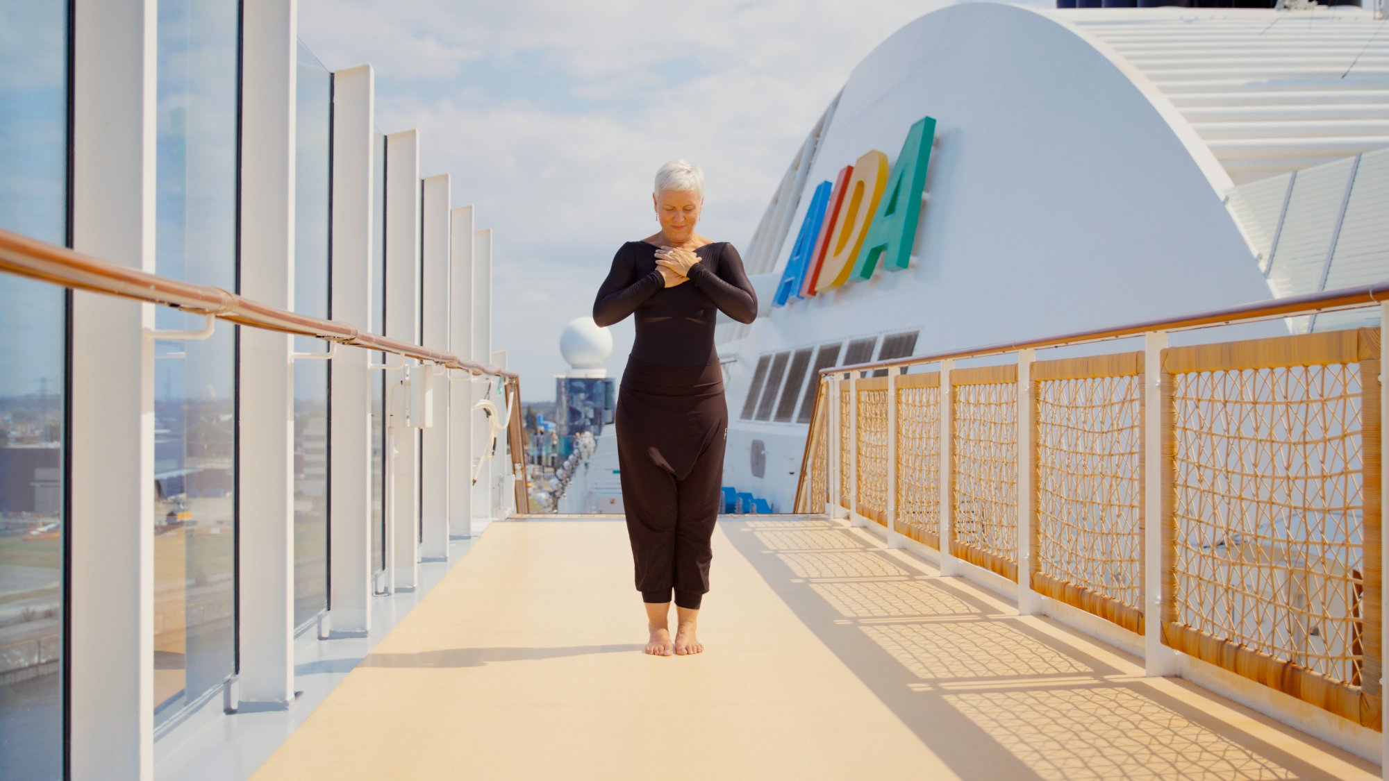 AIDA Feelgood-Botschafterin Petra Havelkova beim AIDA Flow Tutorial