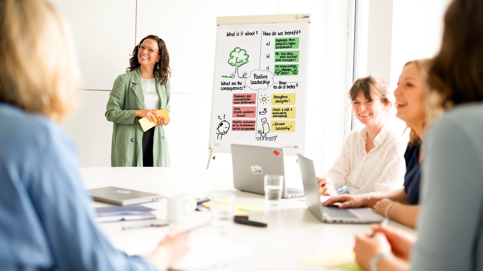 Maxi Pietsch in front of a flipchart during a meeting