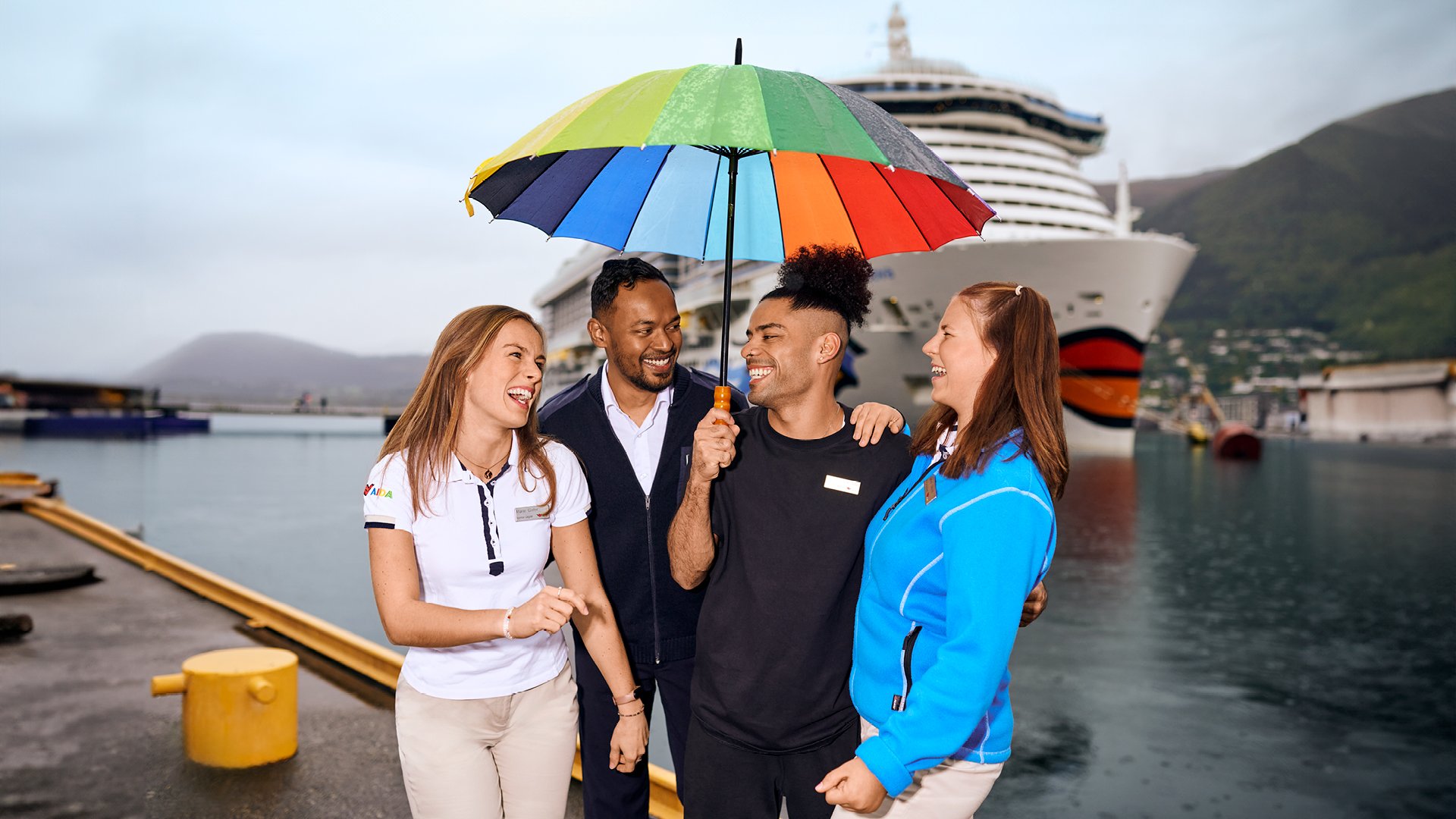 Group of AIDA crew members