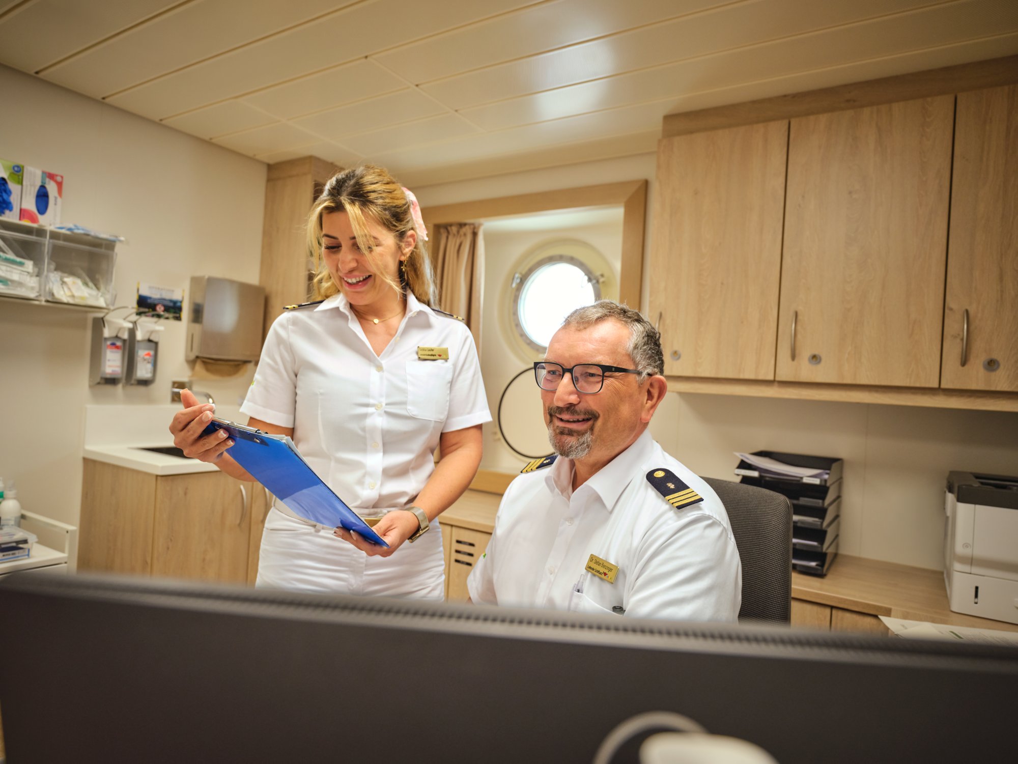 AIDA staff in the onboard hospital