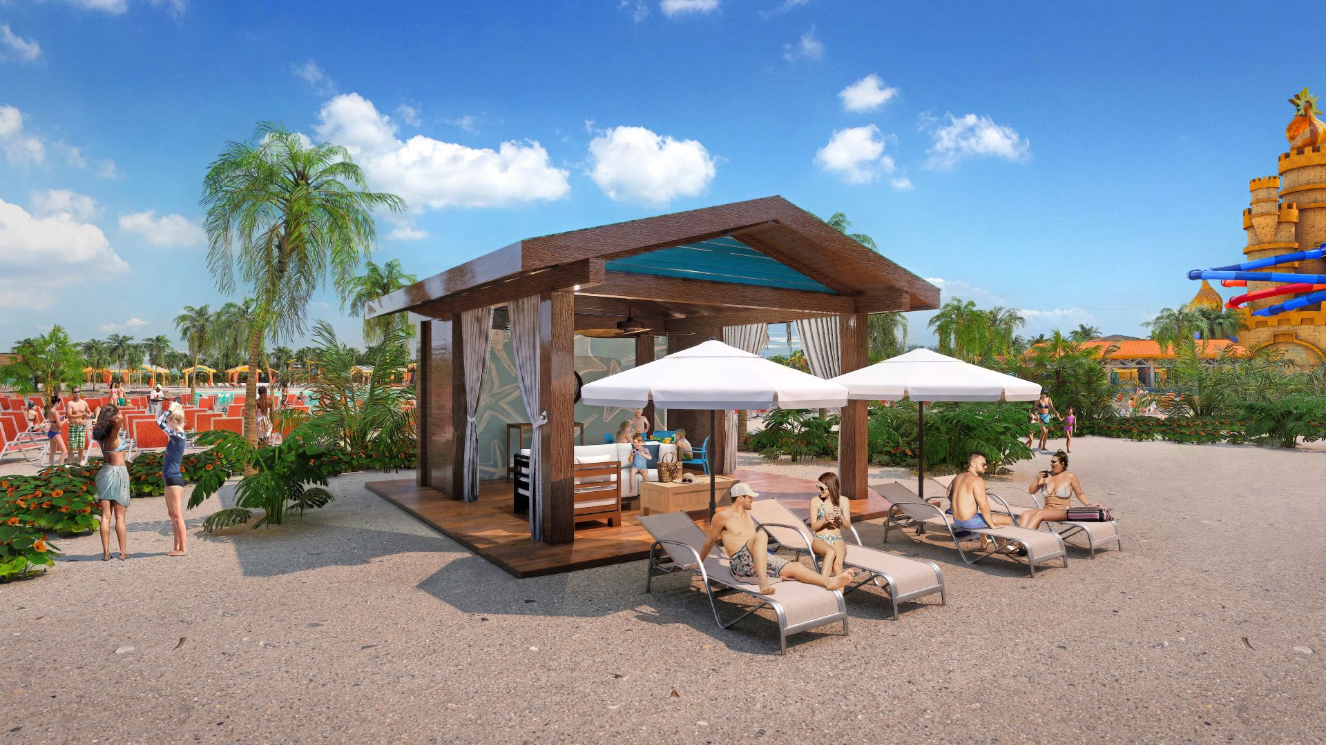 Große Cabana an Starfish Lagoon South mit Mittagessen