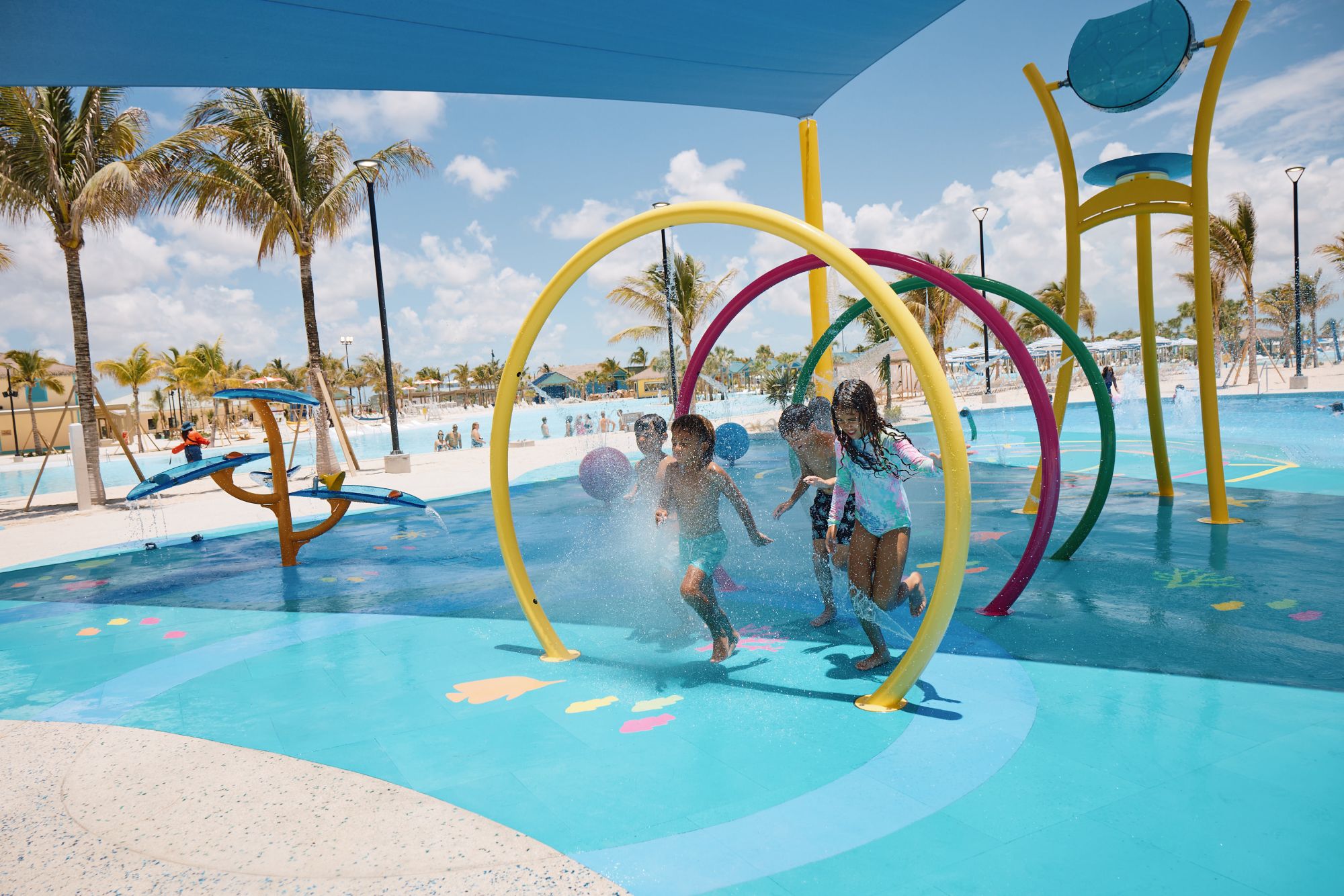 Loungebett am Starfish Splashpad 