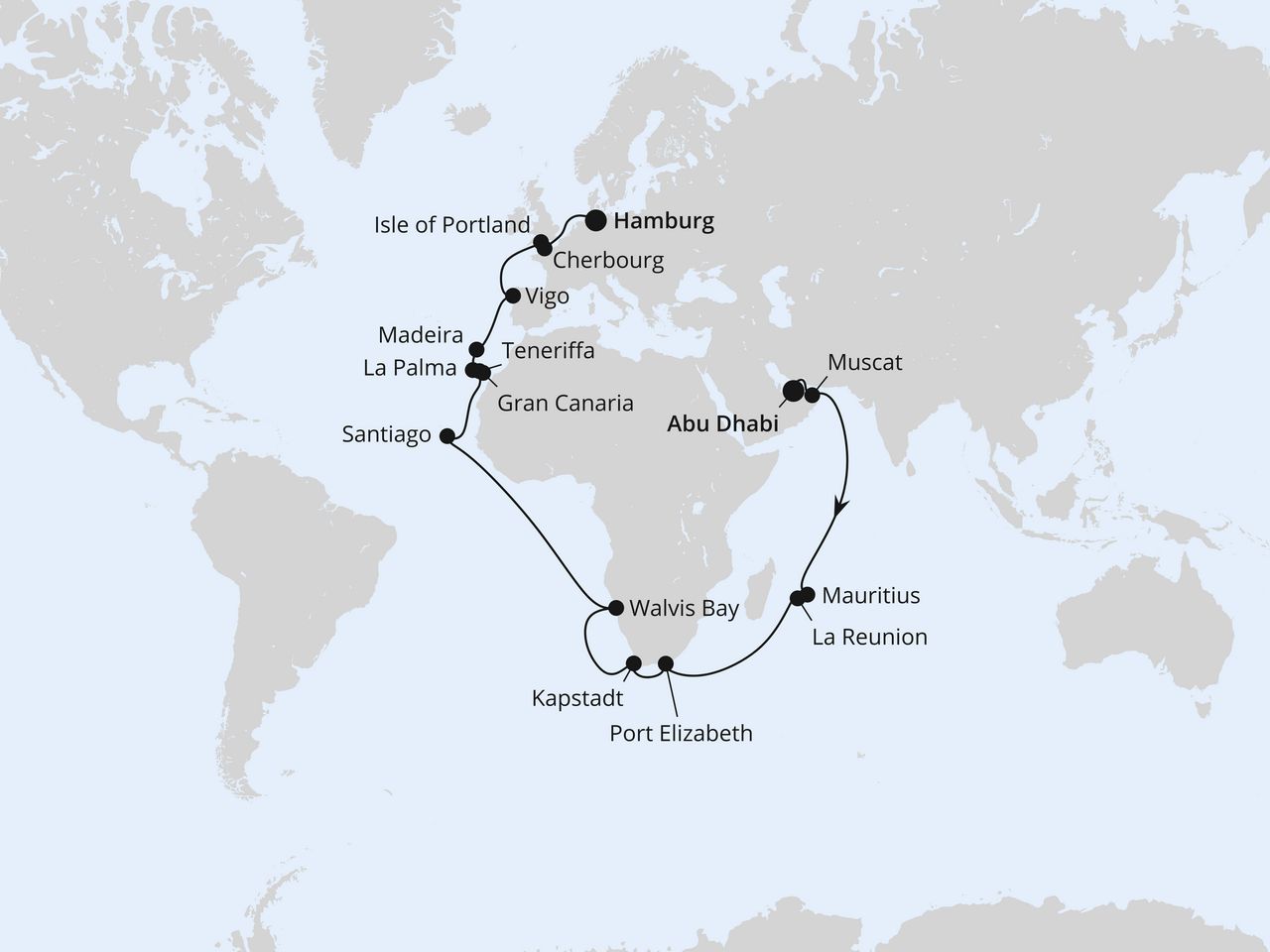 Weltenbummler Mauritius & Südafrika ab Abu Dhabi