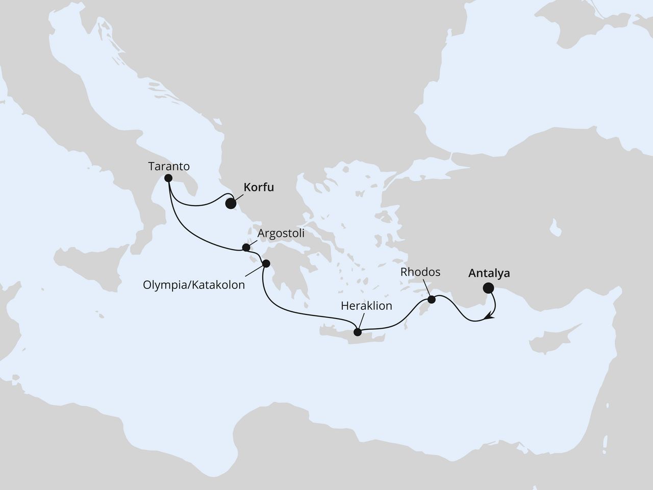 Griechenland & Italien ab Antalya