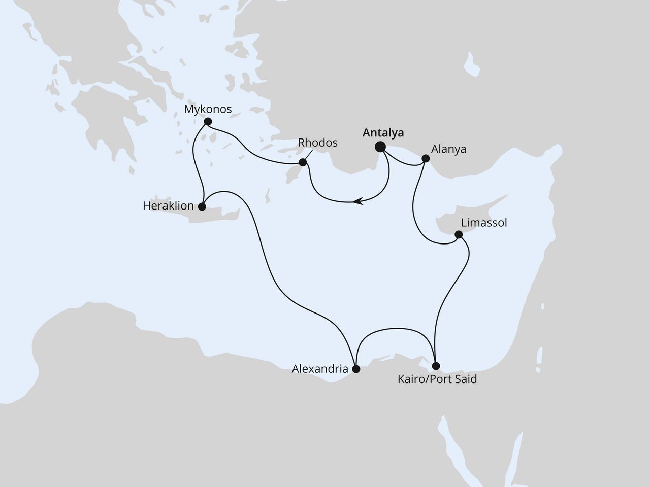 Osterreise Östliches Mittelmeer mit Ägypten