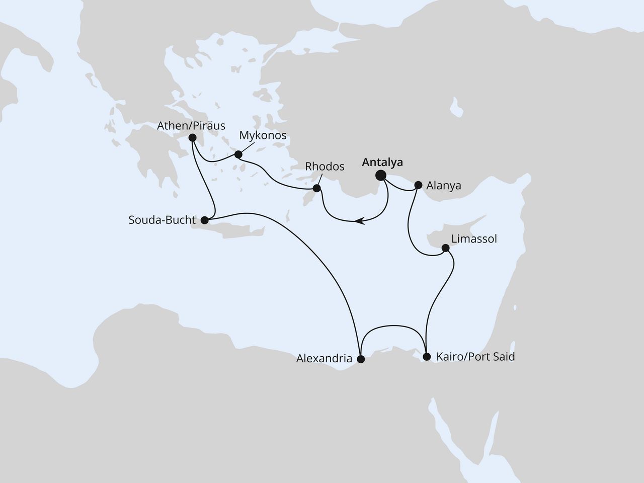 Östliches Mittelmeer mit Ägypten 2