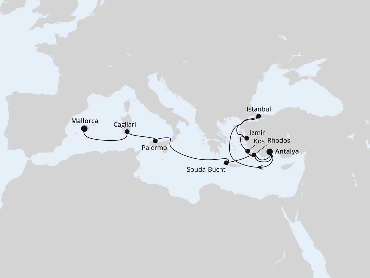 Mittelmeerinseln mit Istanbul ab Antalya