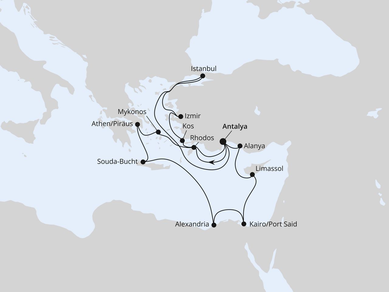 Große Mittelmeer-Reise mit Ägypten & Istanbul