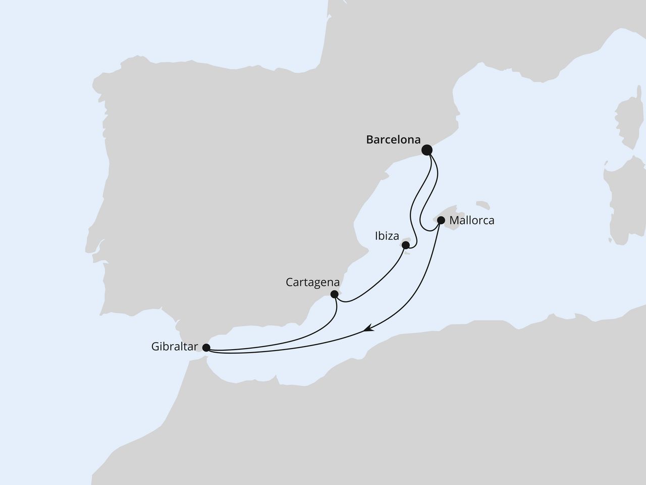 Mediterrane Schätze mit Gibraltar ab Barcelona
