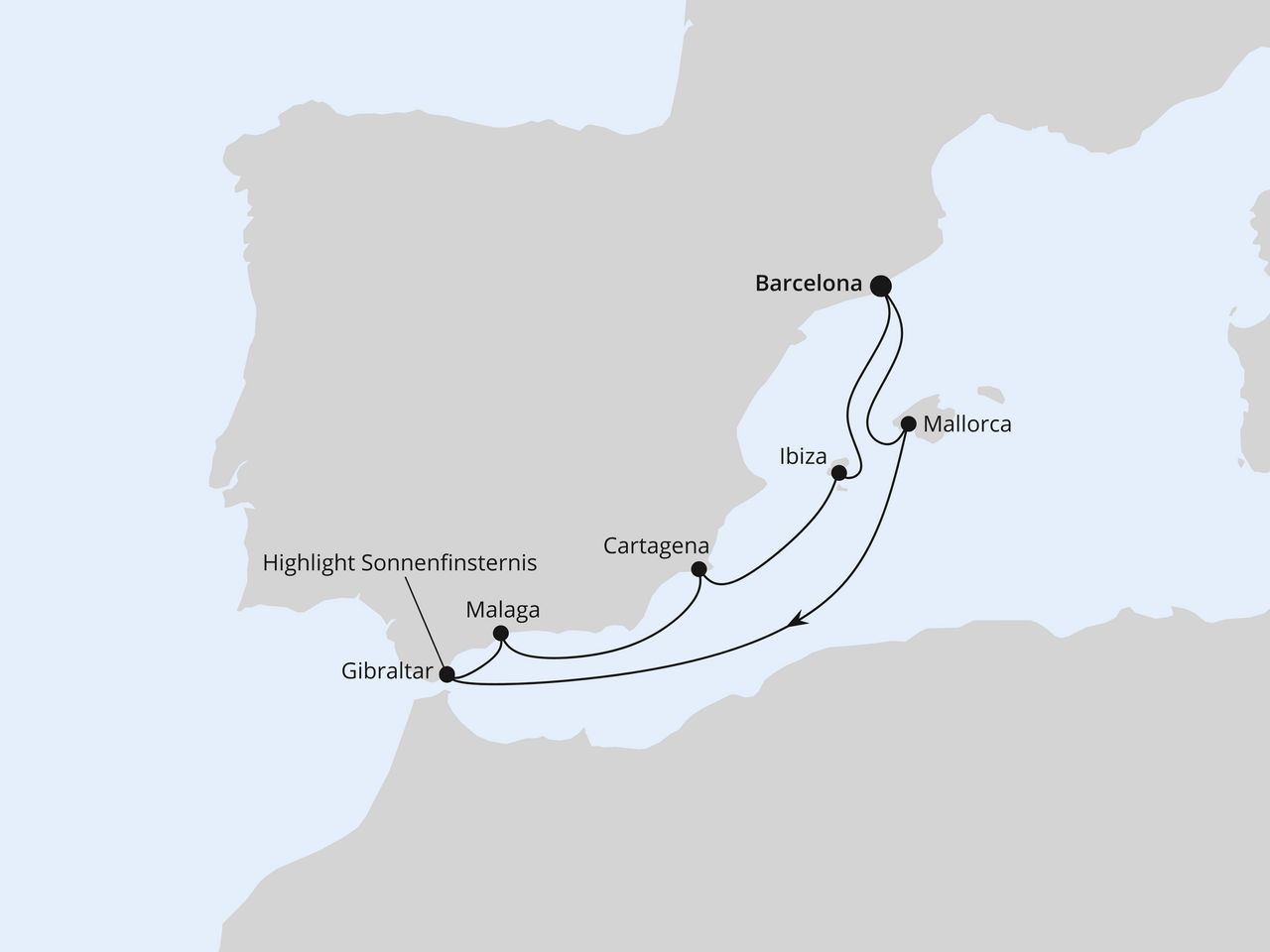 Sonnenfinsternis im Mittelmeer ab Barcelona