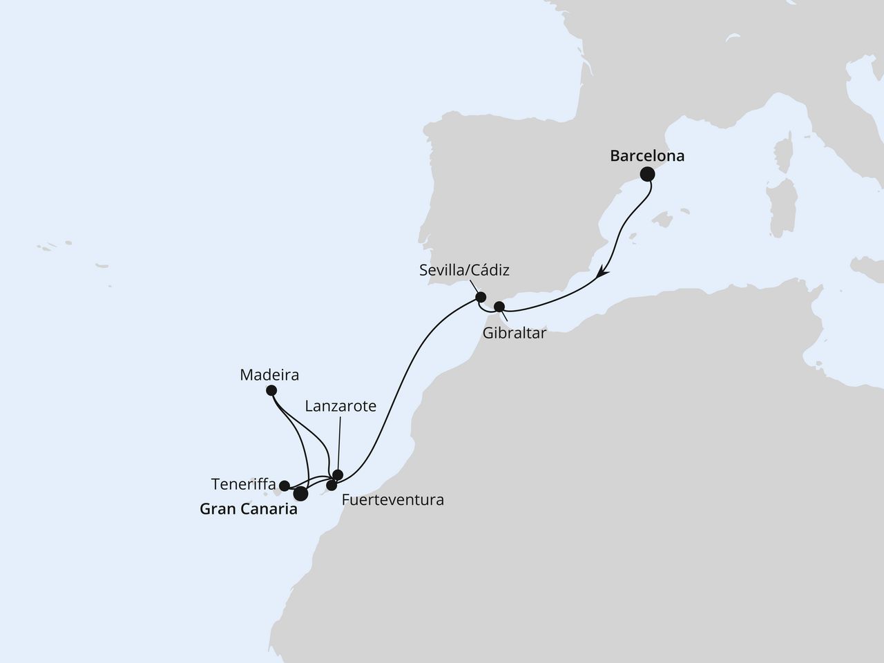 Andalusien, Madeira & Kanaren ab Barcelona 1
