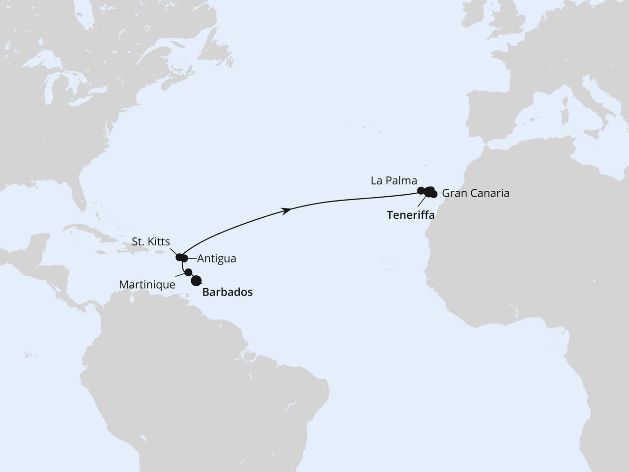 Von Barbados nach Teneriffa