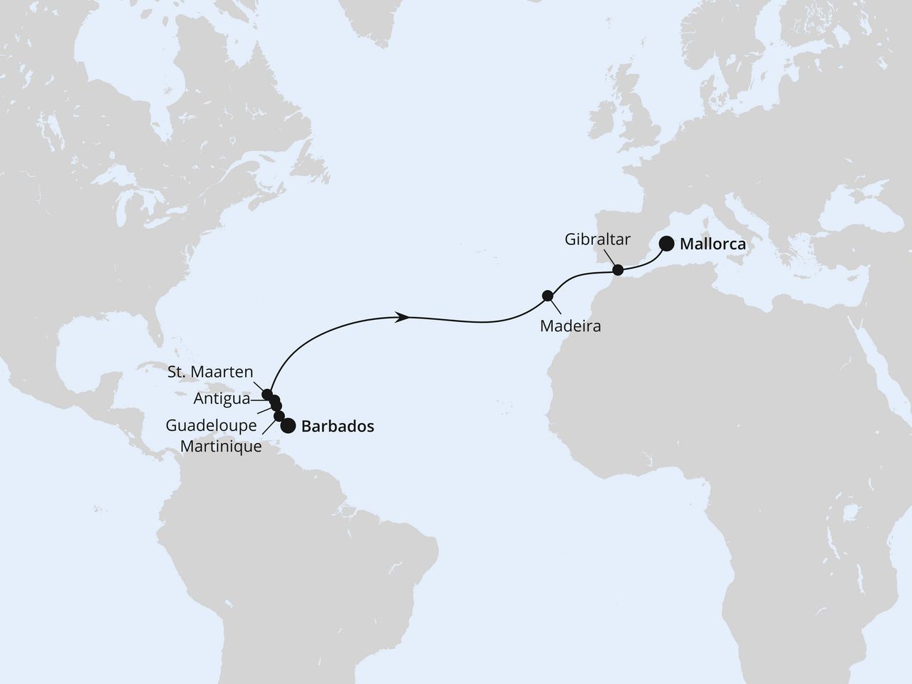 Von Barbados über Madeira nach Mallorca