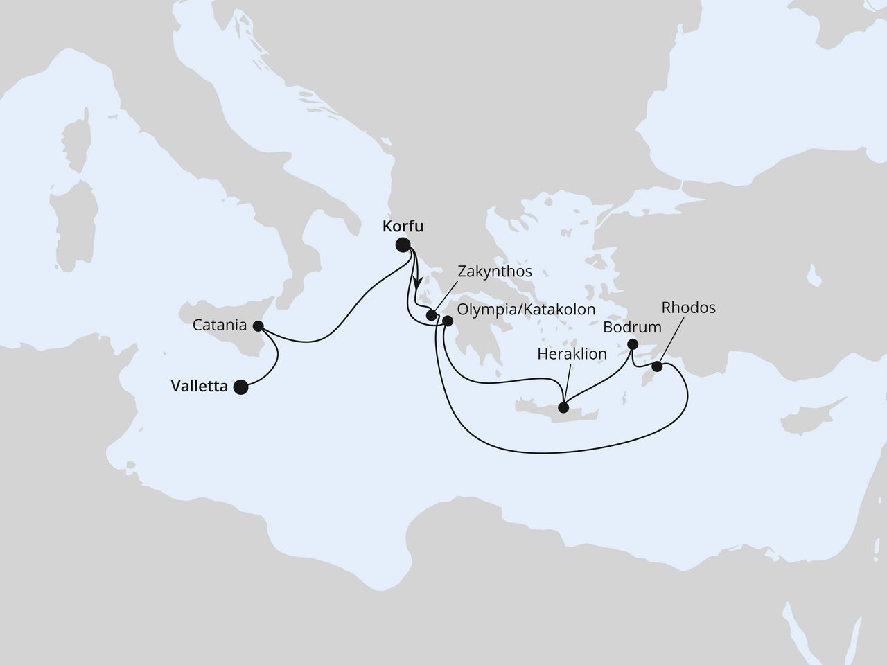 Griechenland, Türkei & Sizilien ab Korfu