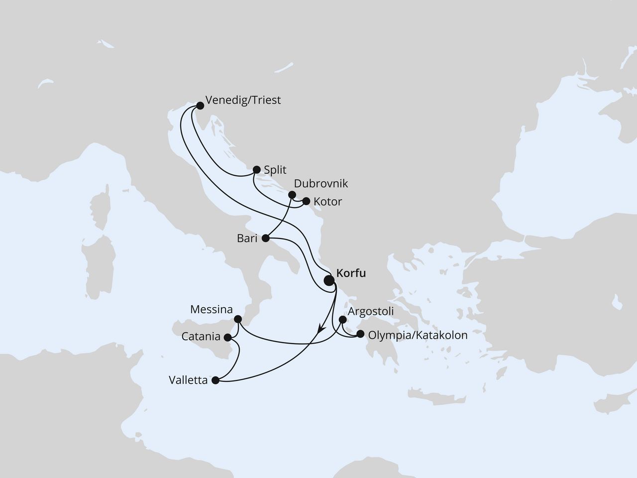 Adria & Mittelmeerinseln ab Korfu