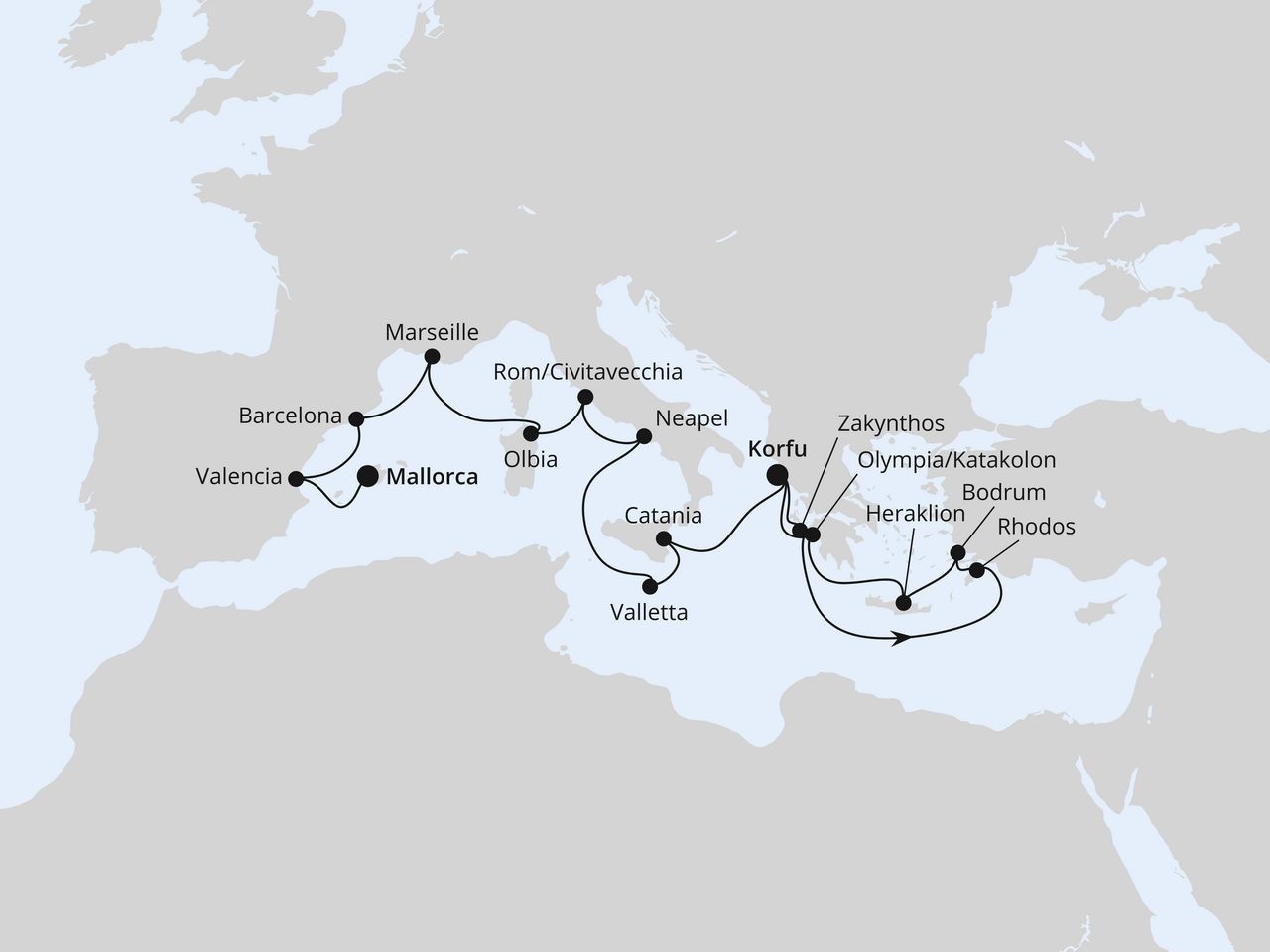 Große Mittelmeer-Reise ab Korfu