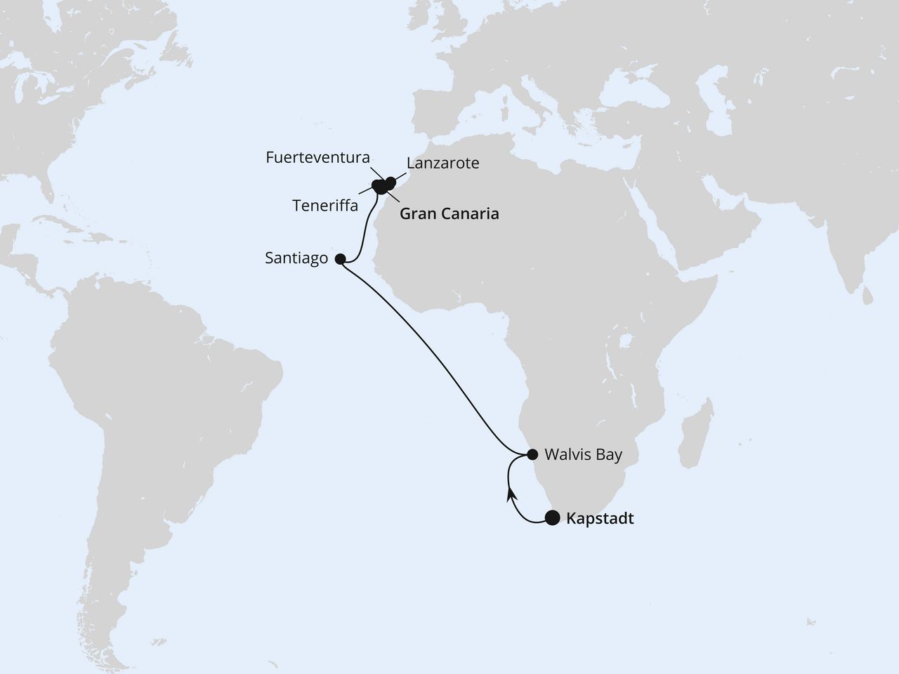 Von Kapstadt über Namibia nach Gran Canaria 1