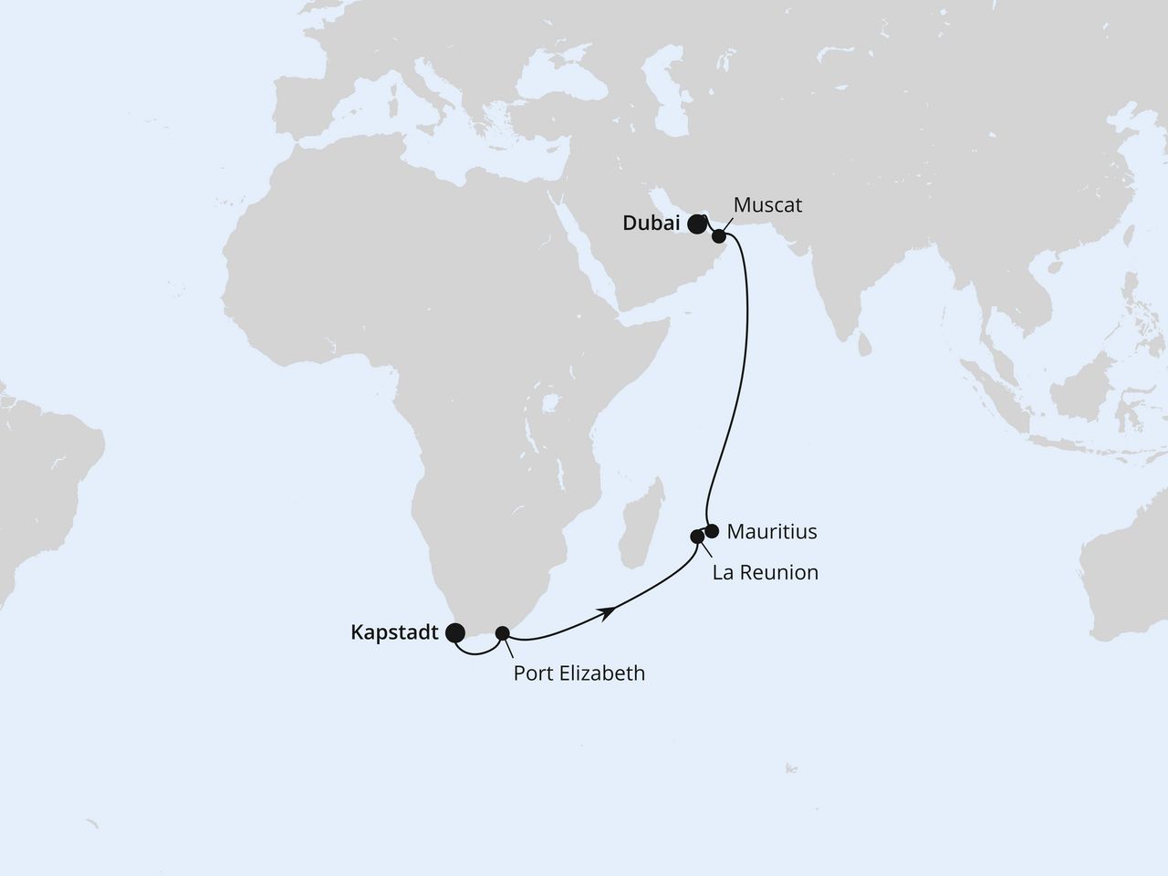 Von Kapstadt über Mauritius nach Dubai 1