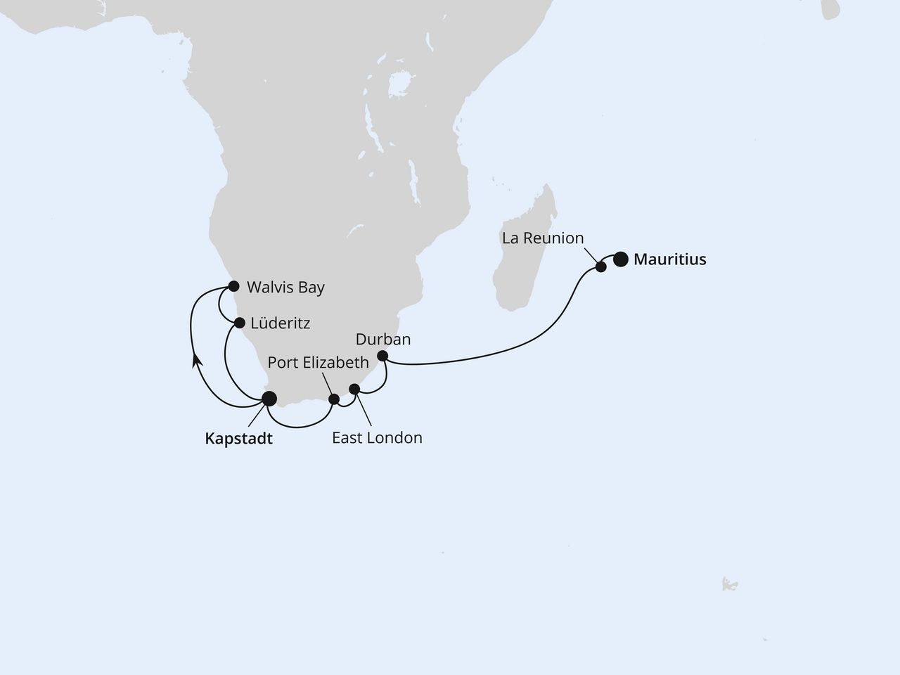 Südafrika, Namibia & Indischer Ozean