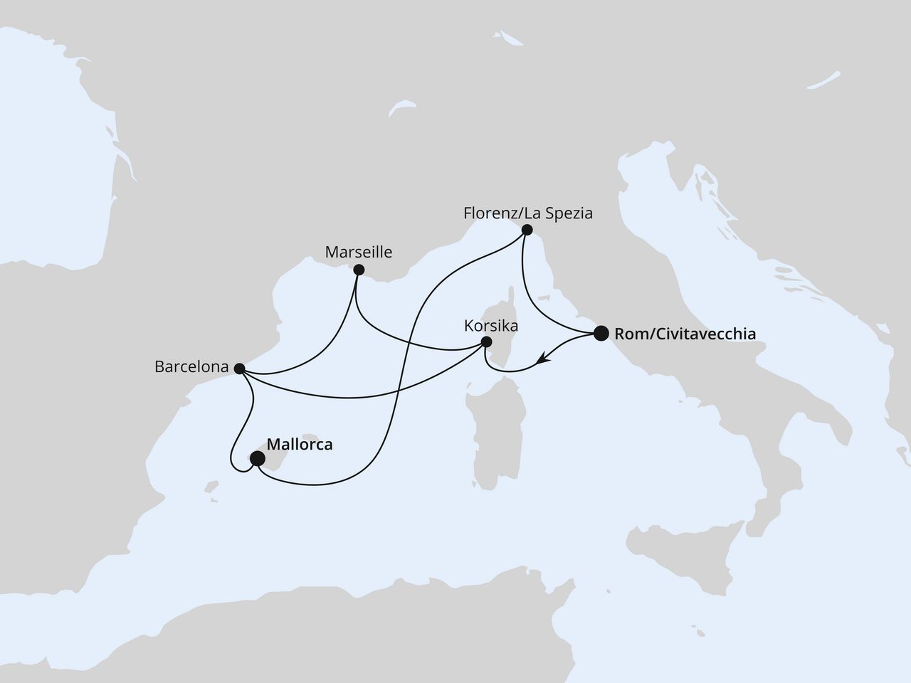 Spanien, Frankreich & Italien ab Civitavecchia 1