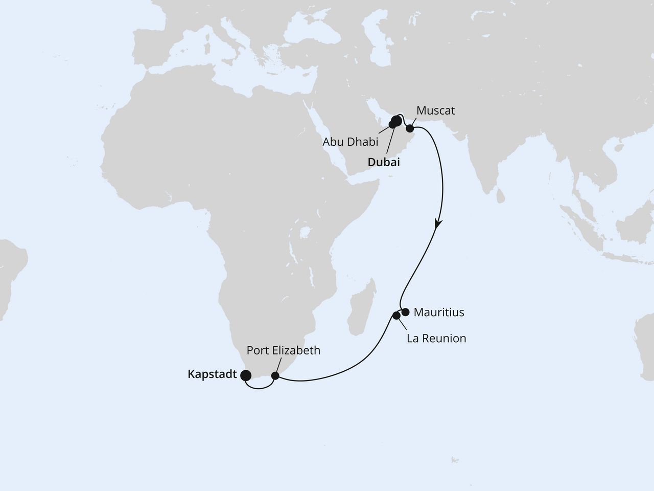 Von Dubai über Mauritius nach Kapstadt 1