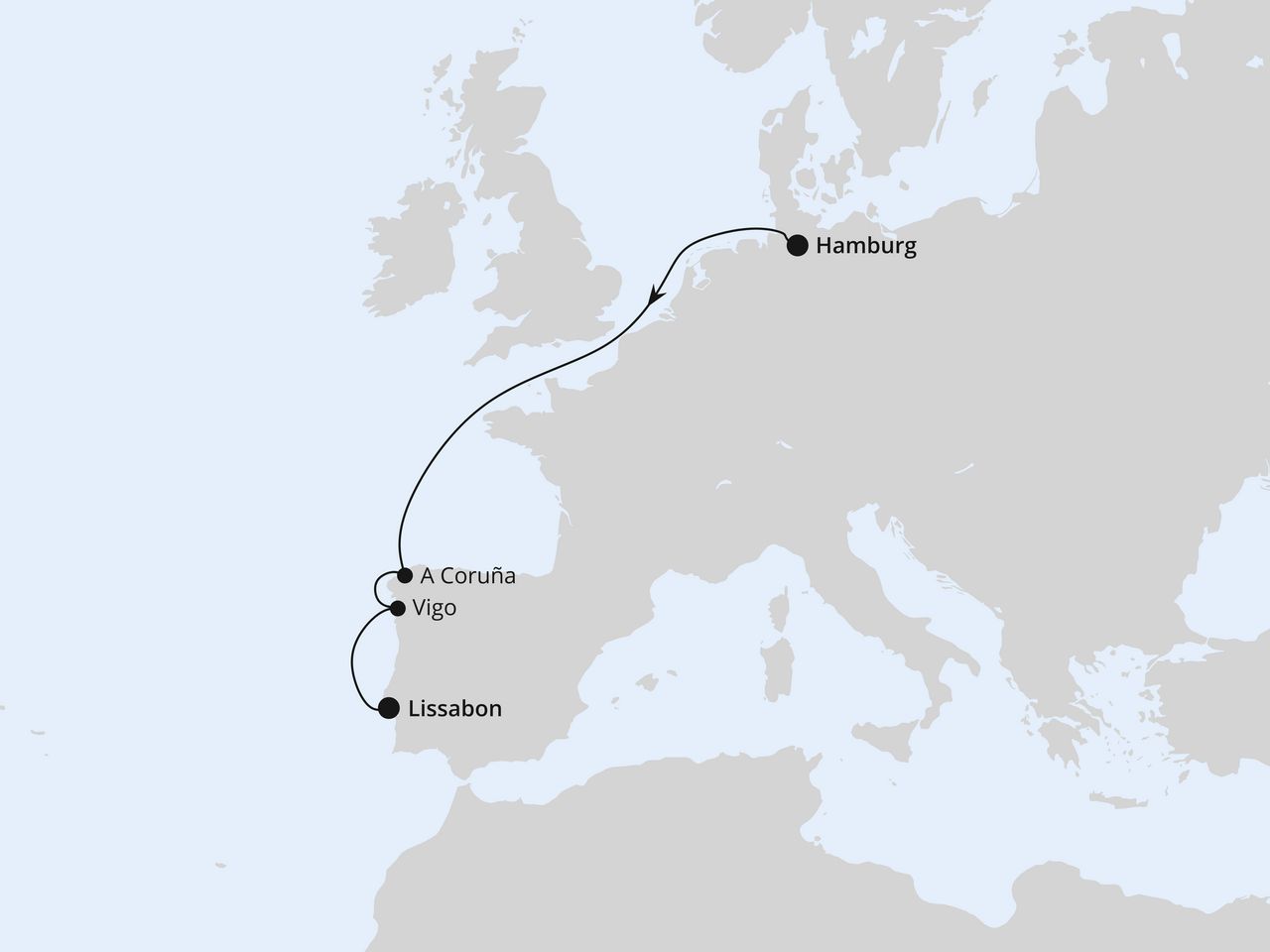 Von Hamburg über Galicien nach Lissabon