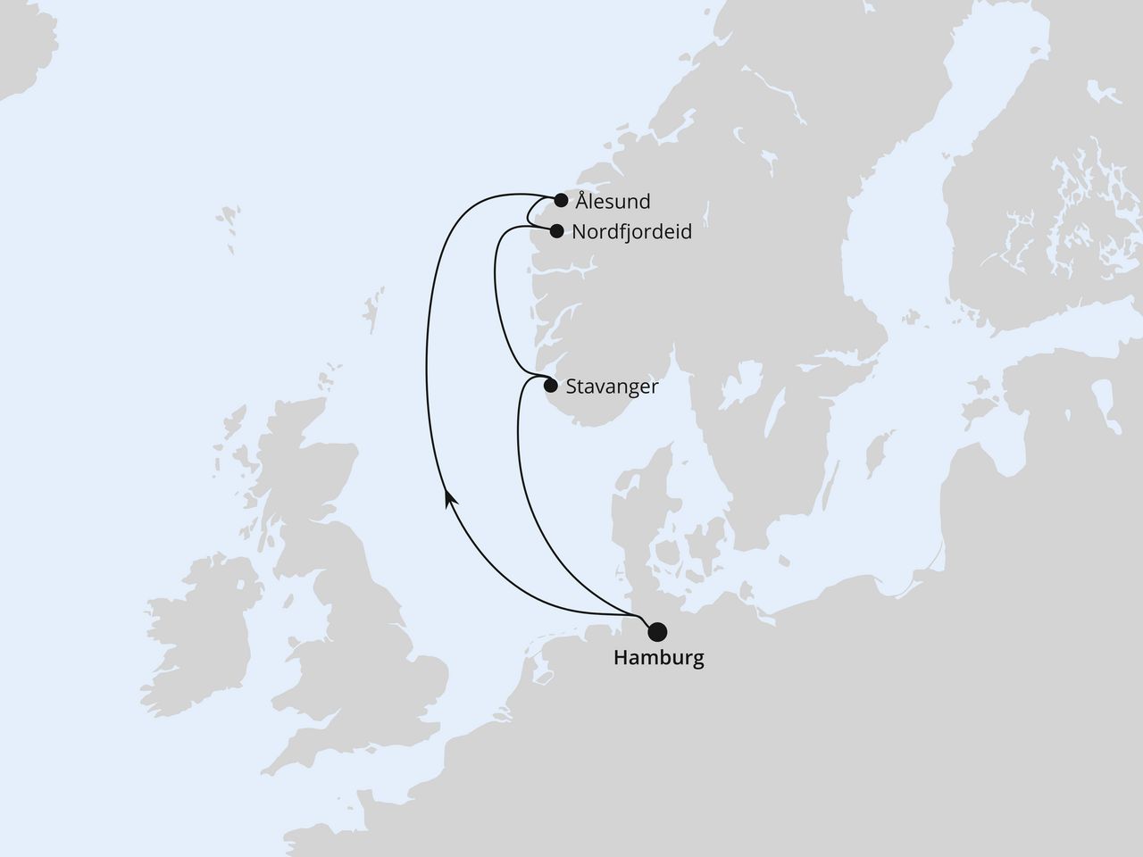 Routenkarte: Norwegen ab Hamburg 3