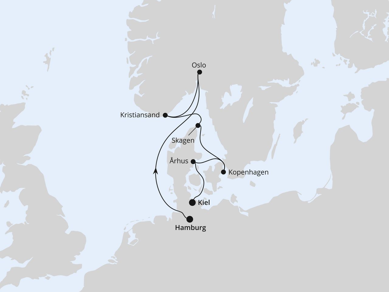 Skandinavische Highlights von Hamburg nach Kiel