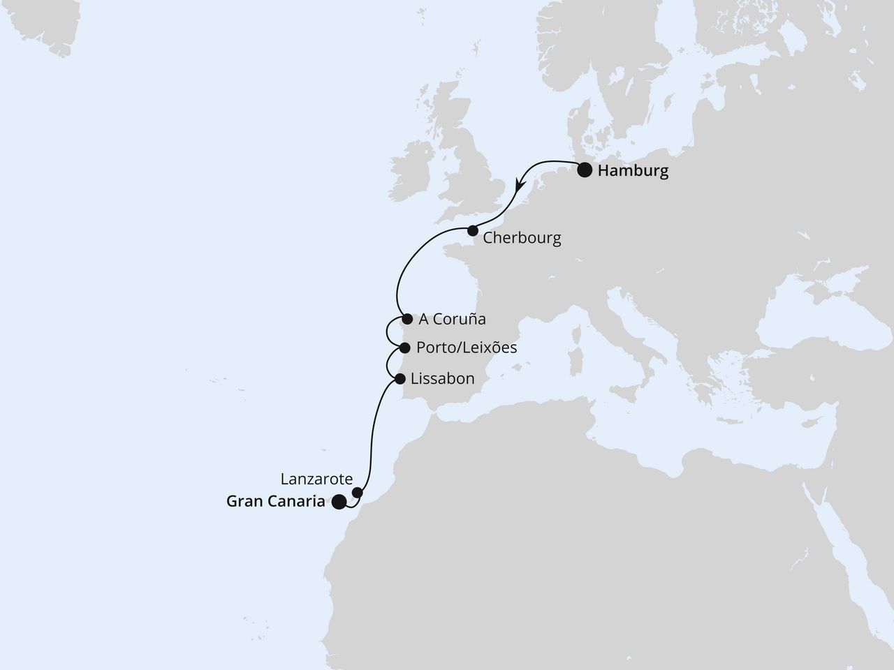 Von Hamburg über Portugal nach Gran Canaria