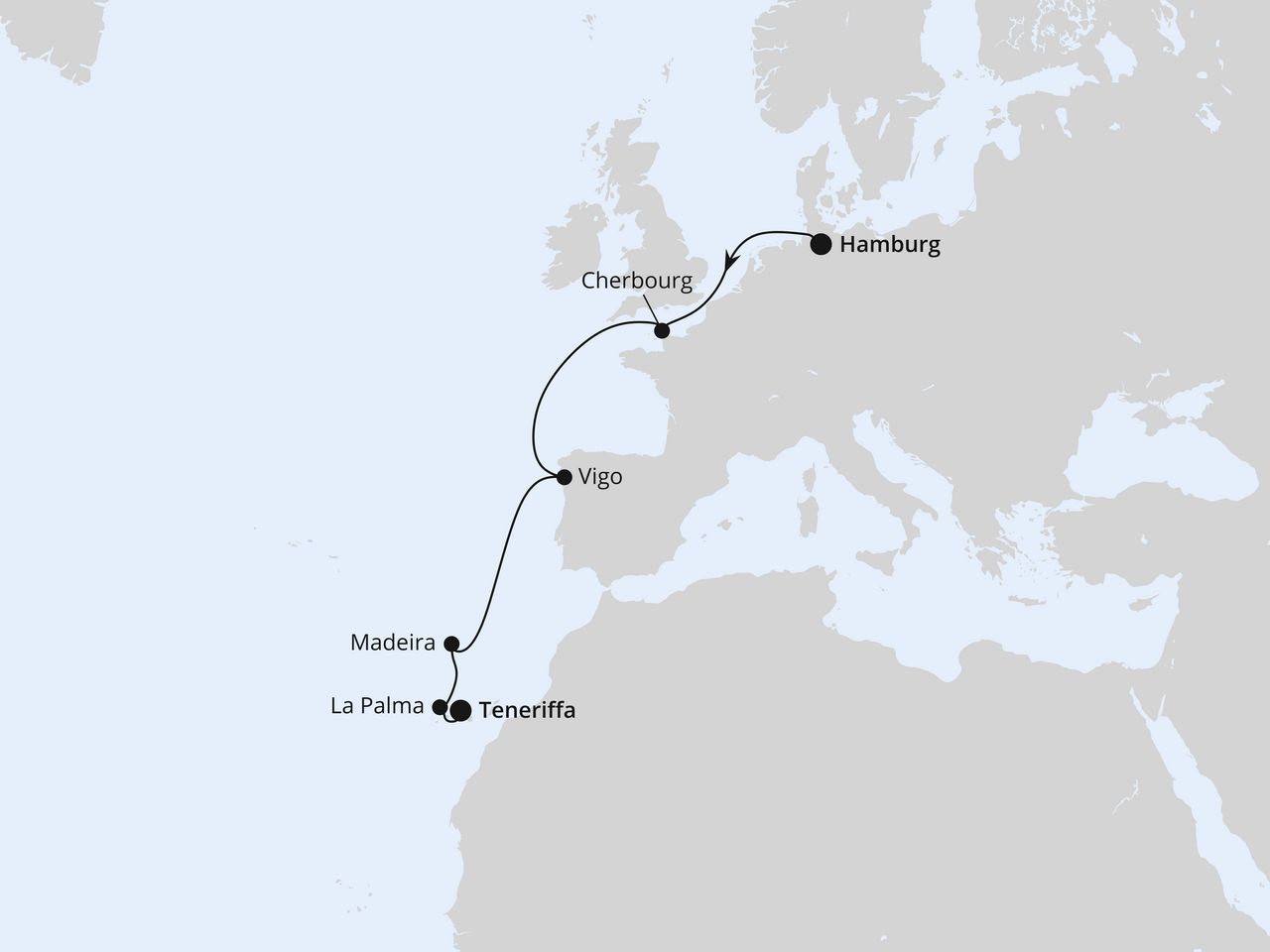 Von Hamburg über Madeira nach Teneriffa