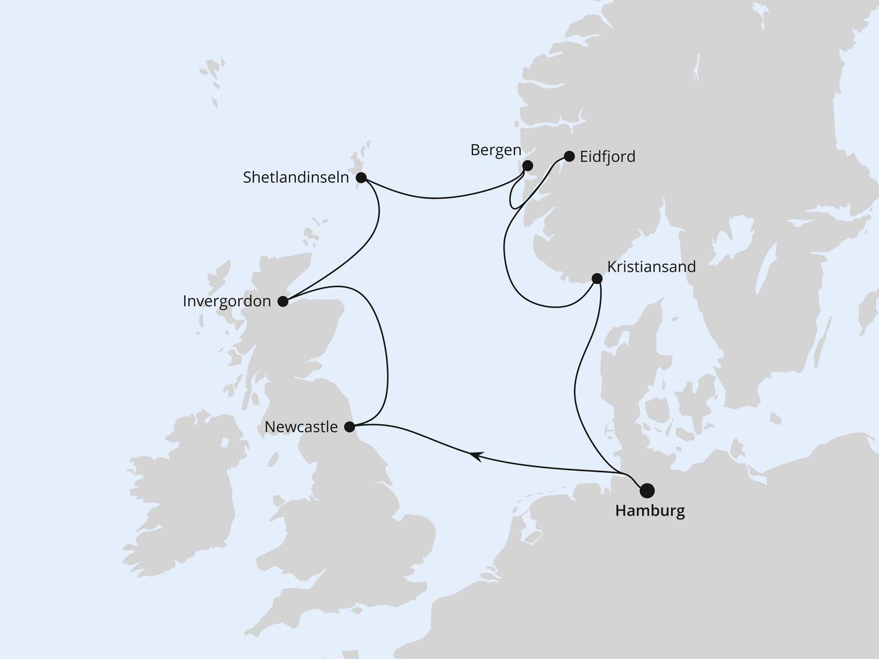Großbritannien & Norwegen ab Hamburg