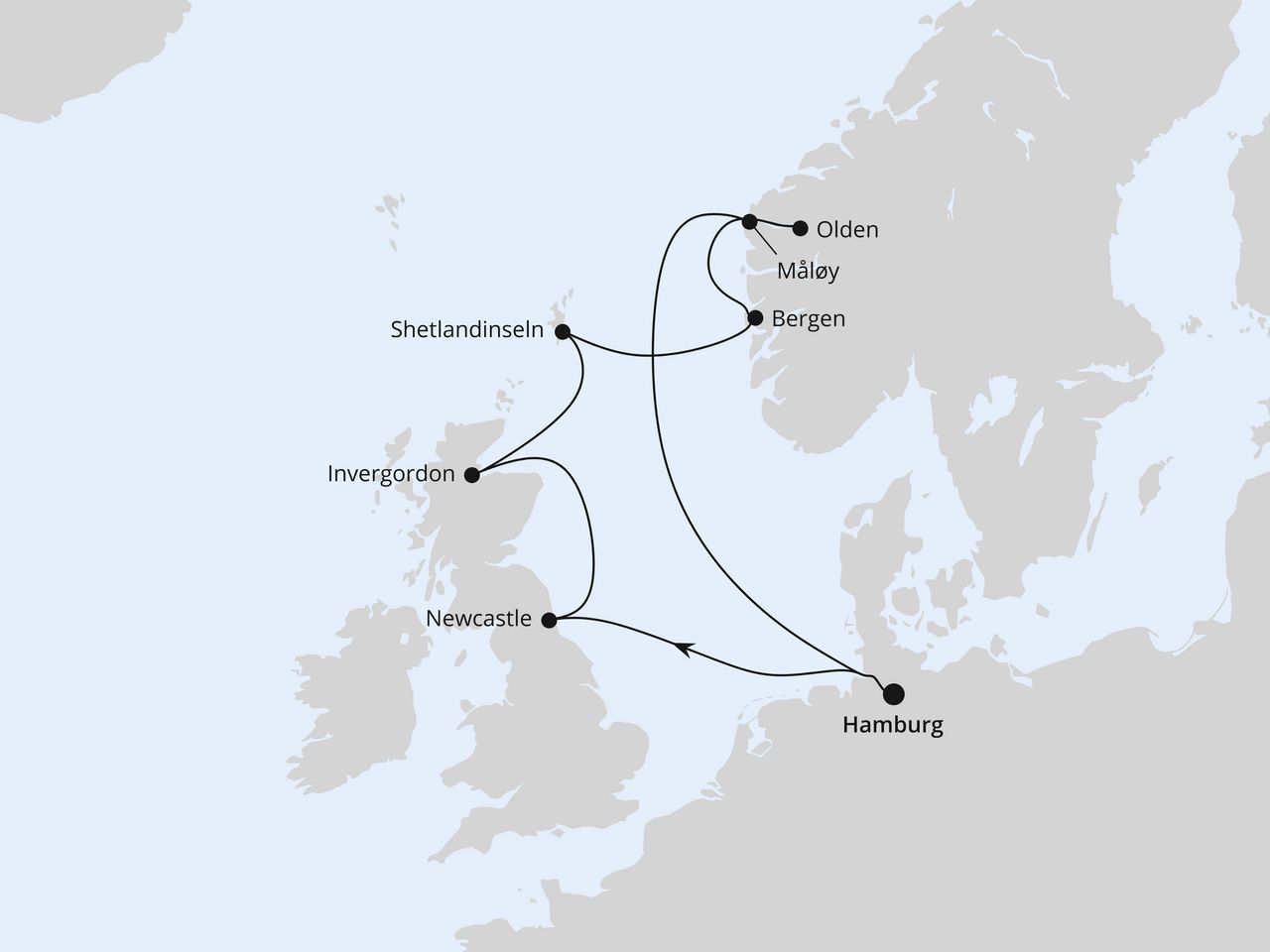 Großbritannien & Norwegen ab Hamburg