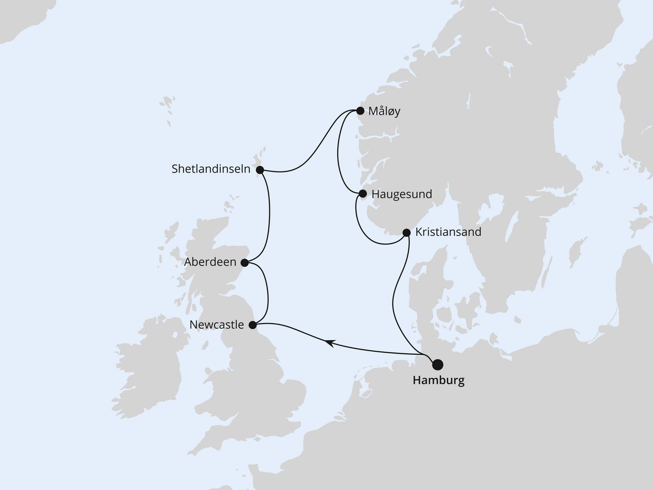Großbritannien & Norwegen ab Hamburg