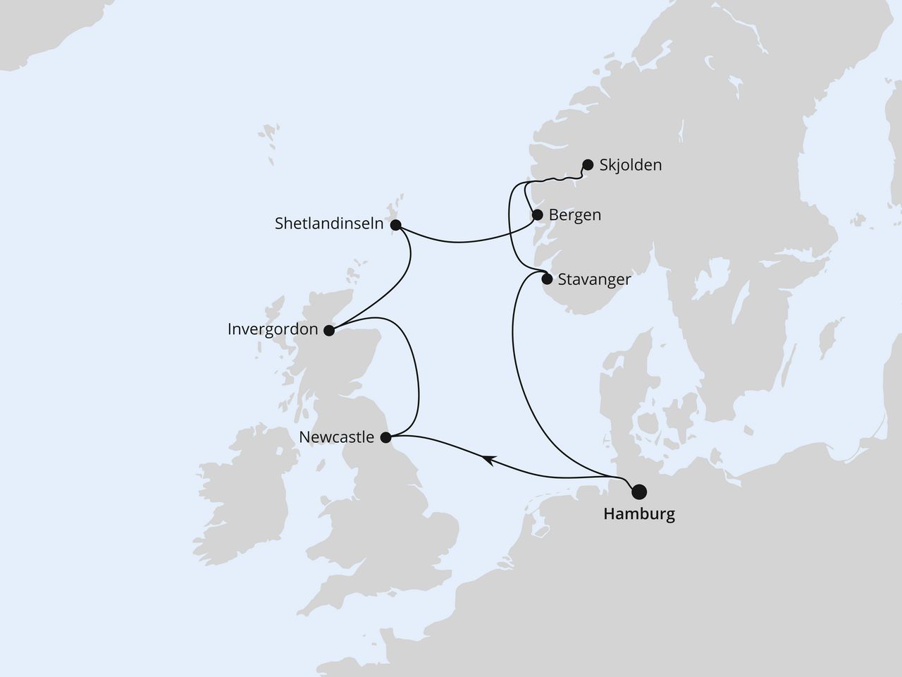 Großbritannien & Norwegen ab Hamburg