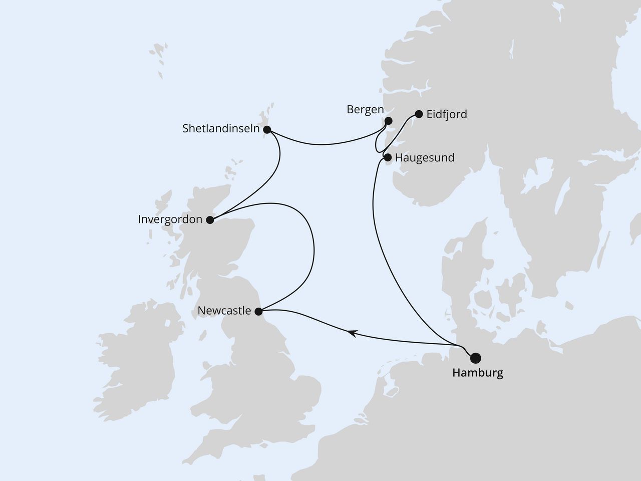 Großbritannien & Norwegen ab Hamburg
