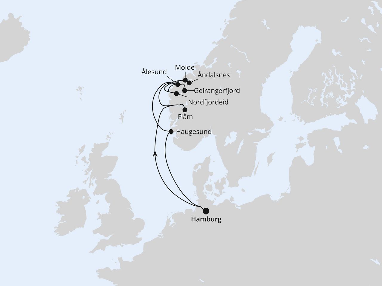 Norwegens Fjorde mit Geiranger ab Hamburg