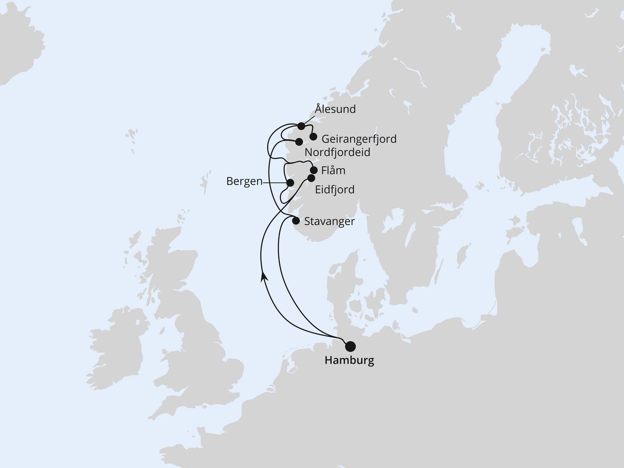 Norwegens Fjorde mit Geiranger ab Hamburg